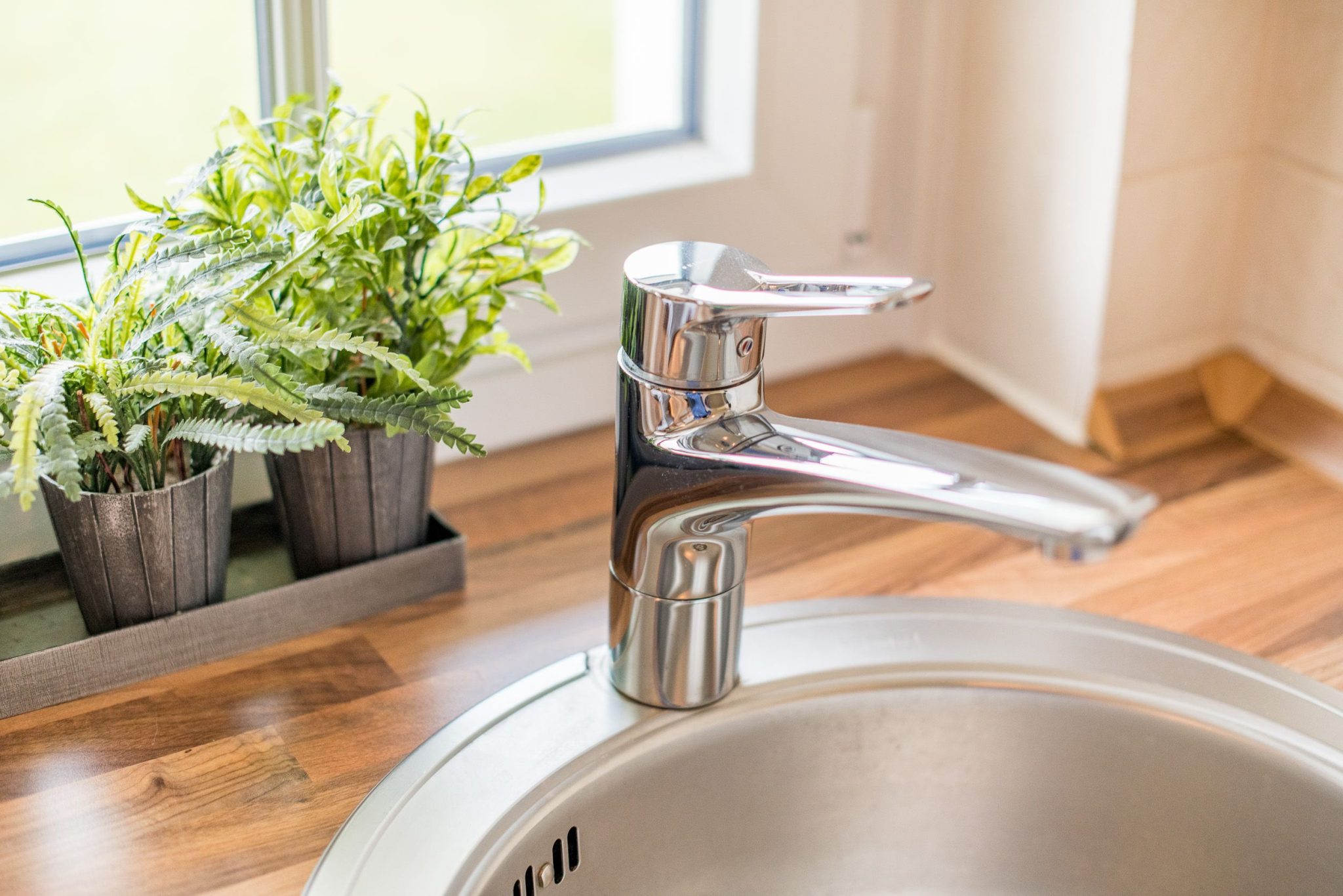 Spülbecken in Küche in Ferienhaus auf Sylt