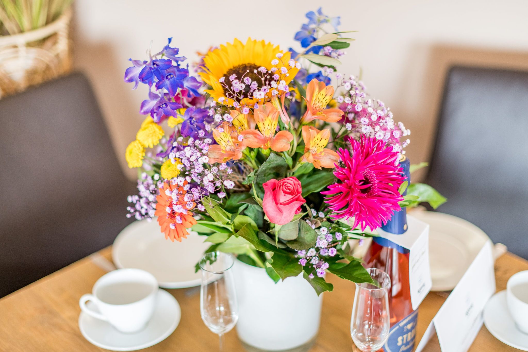 Blumenstrauß in Ferienhaus auf Sylt