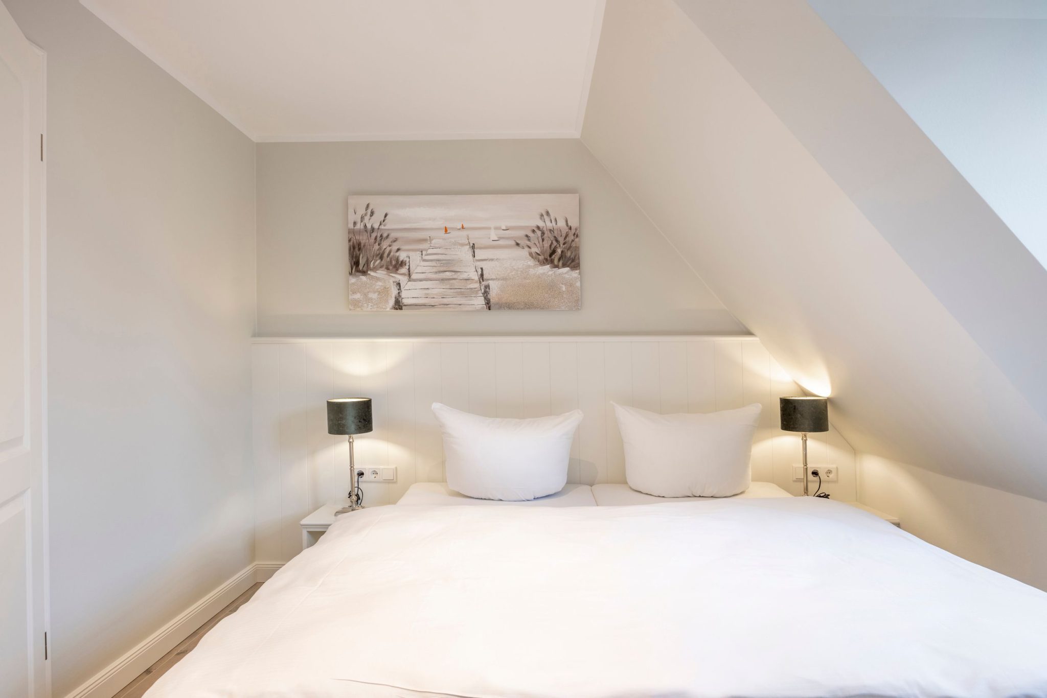 Doppelbett in Ferienhaus auf Sylt