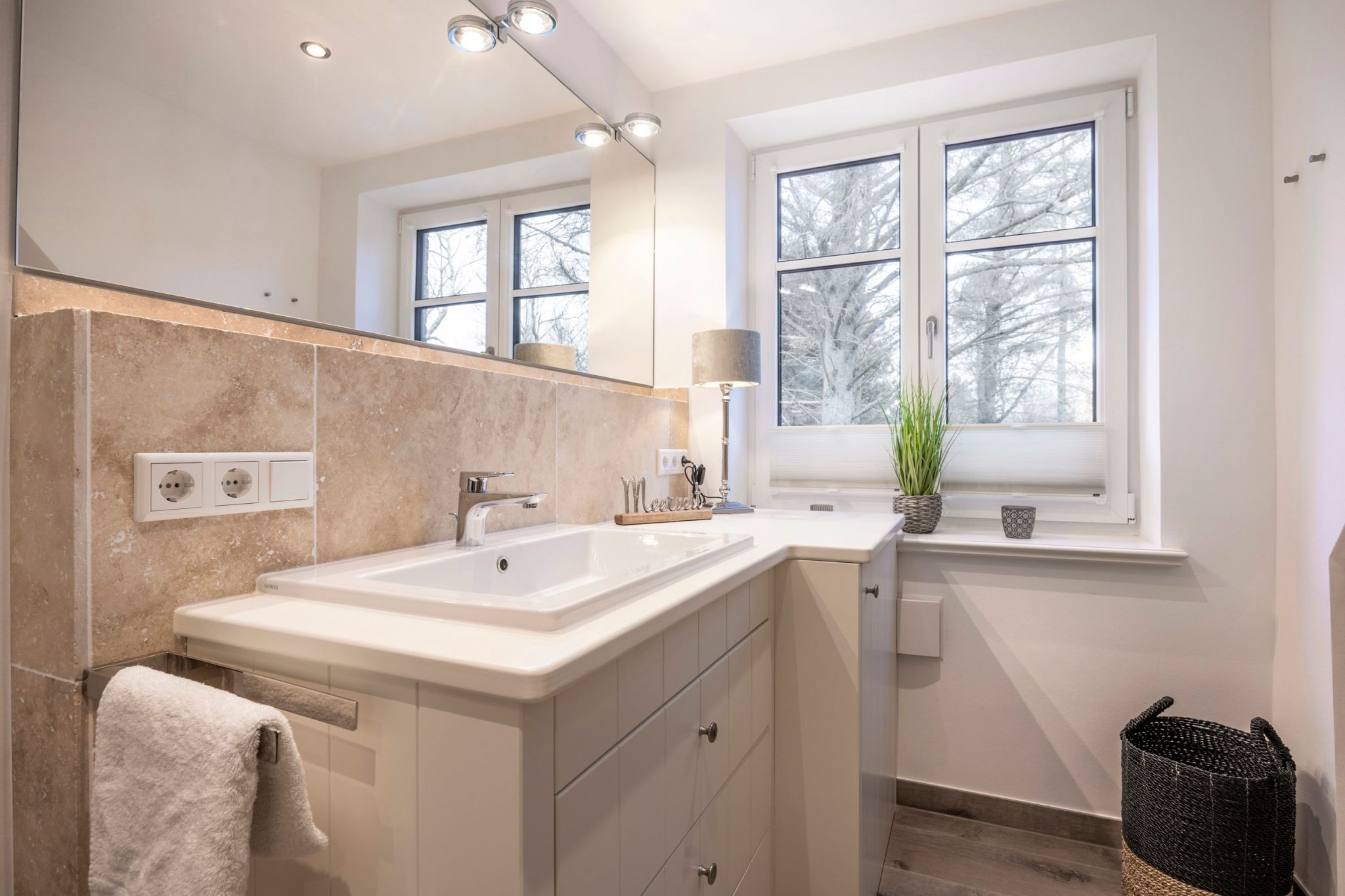 Badezimmer in Ferienhaus auf Sylt