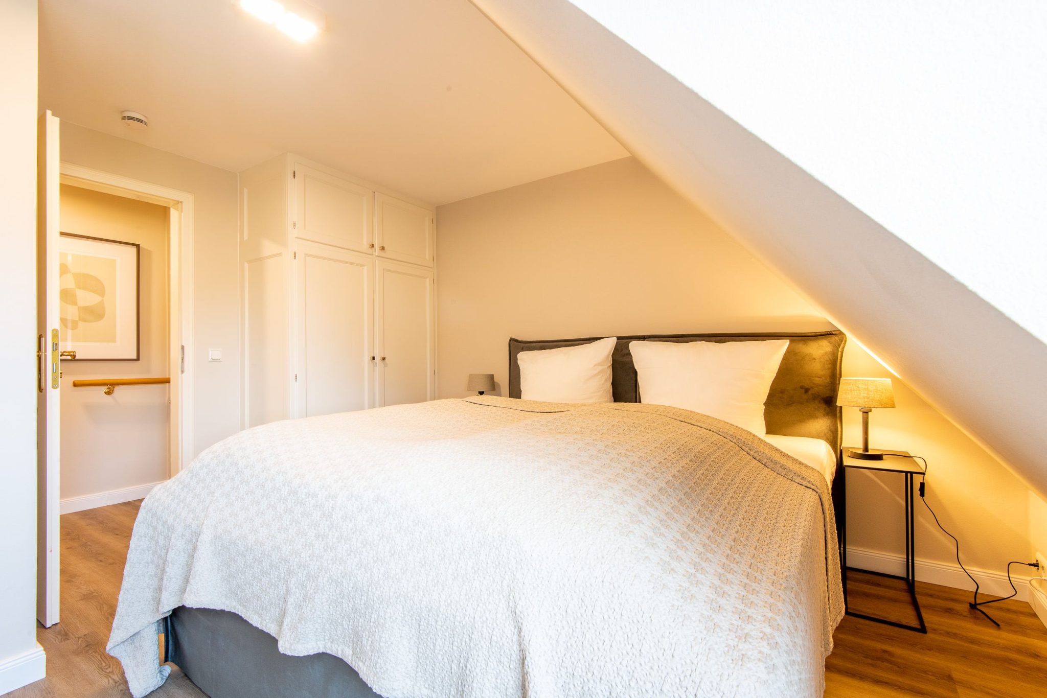 Doppelbett in Ferienhaus auf Sylt