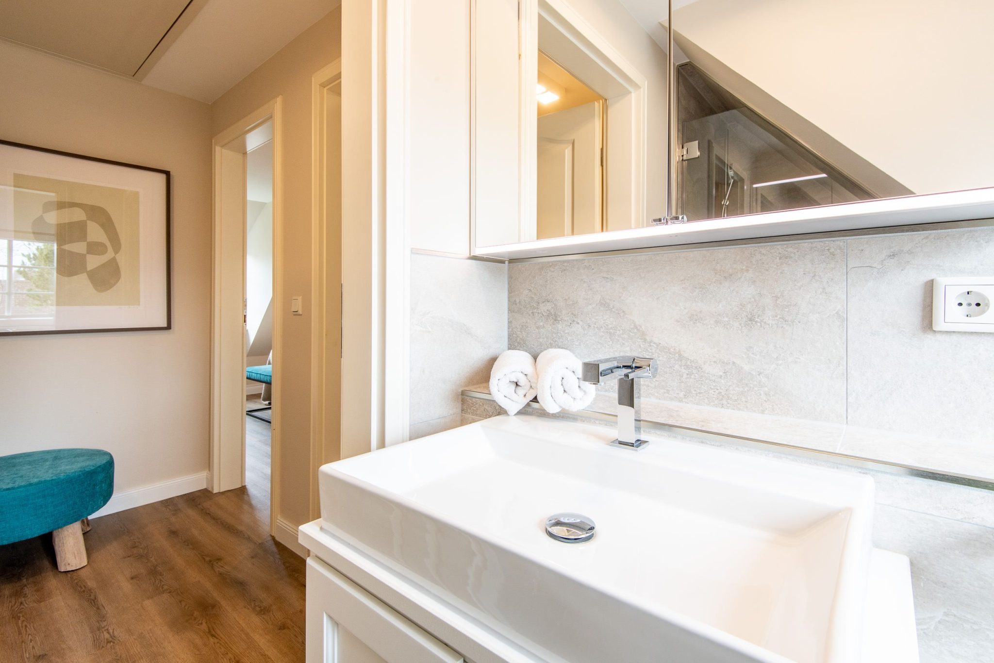 Badezimmer in Ferienhaus auf Sylt