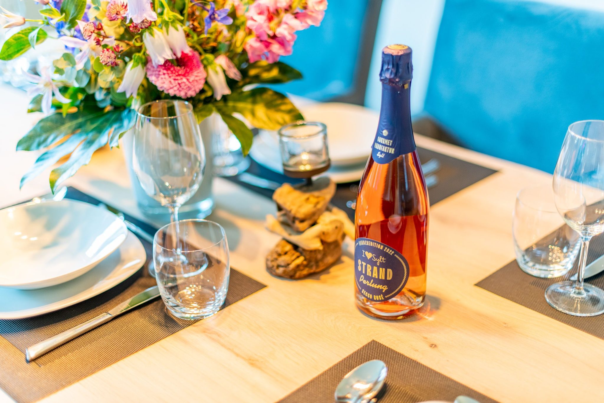 Secco Rosé in Ferienhaus auf Sylt