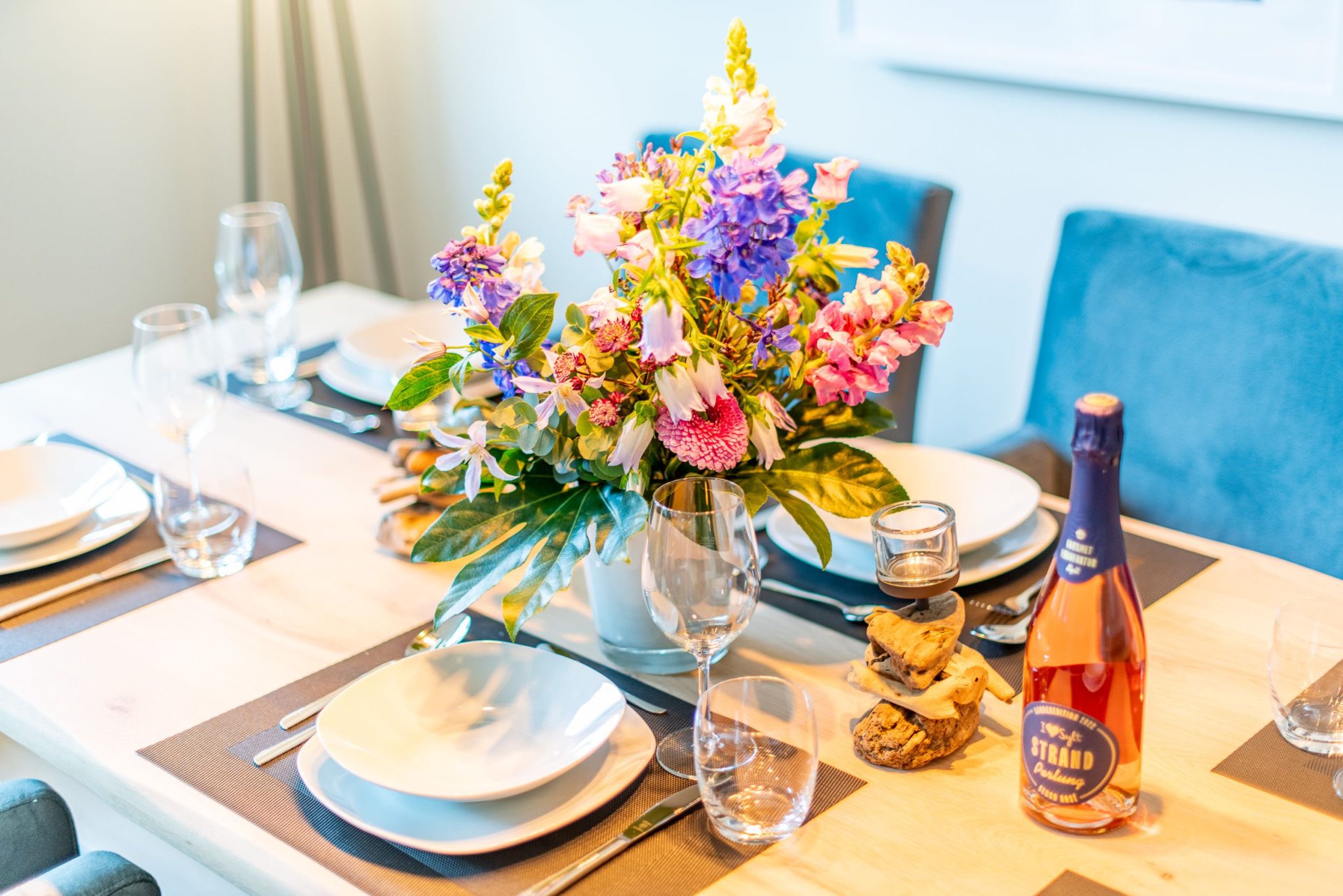 Secco Rosé in Ferienhaus auf Sylt