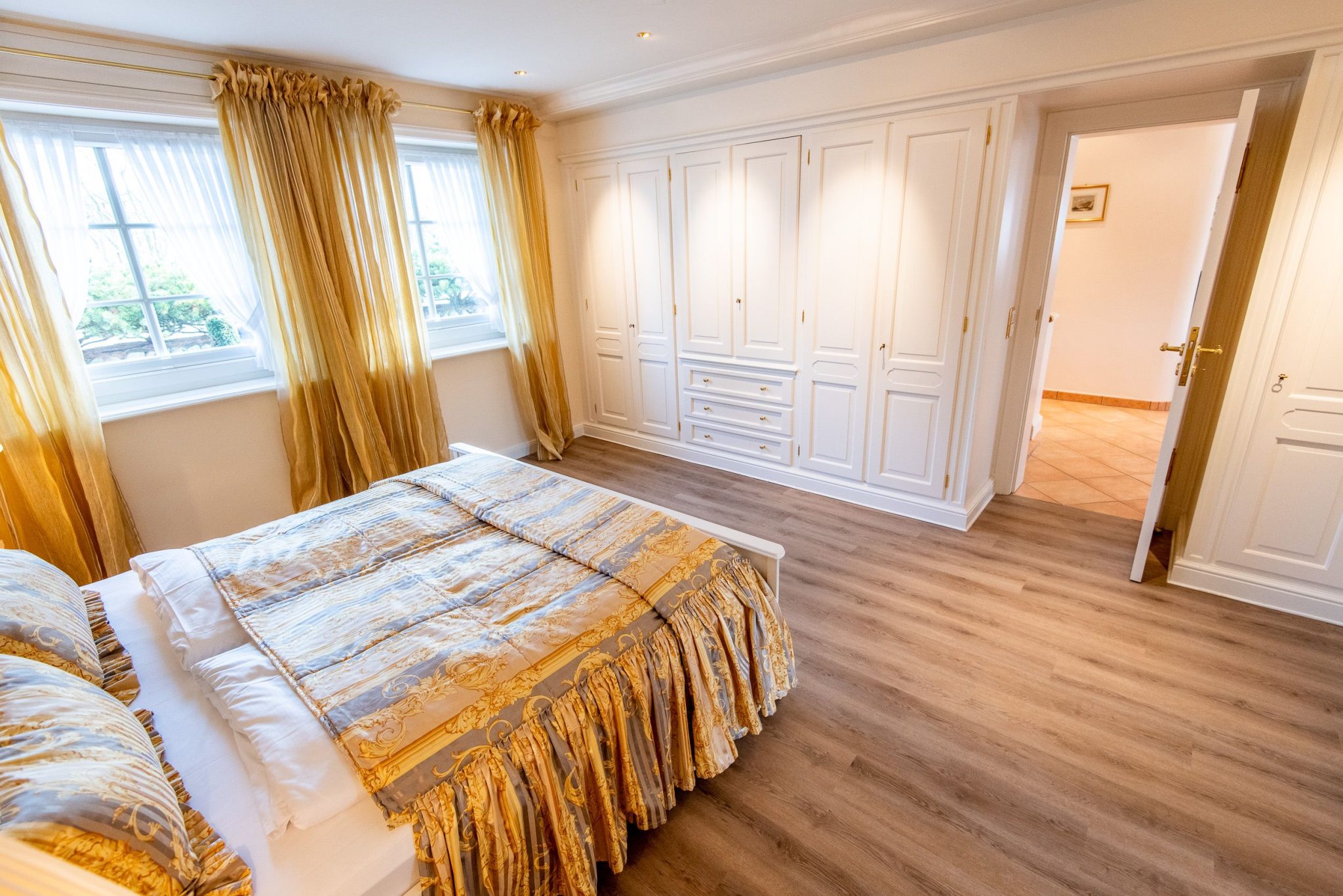 Doppelbett in Ferienhaus auf Sylt