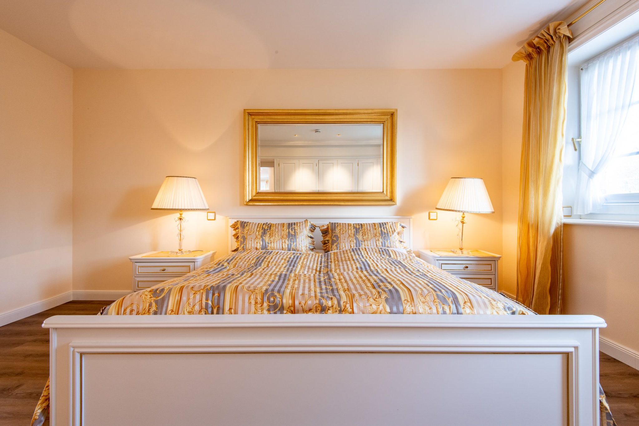Doppelbett in Ferienhaus auf Sylt