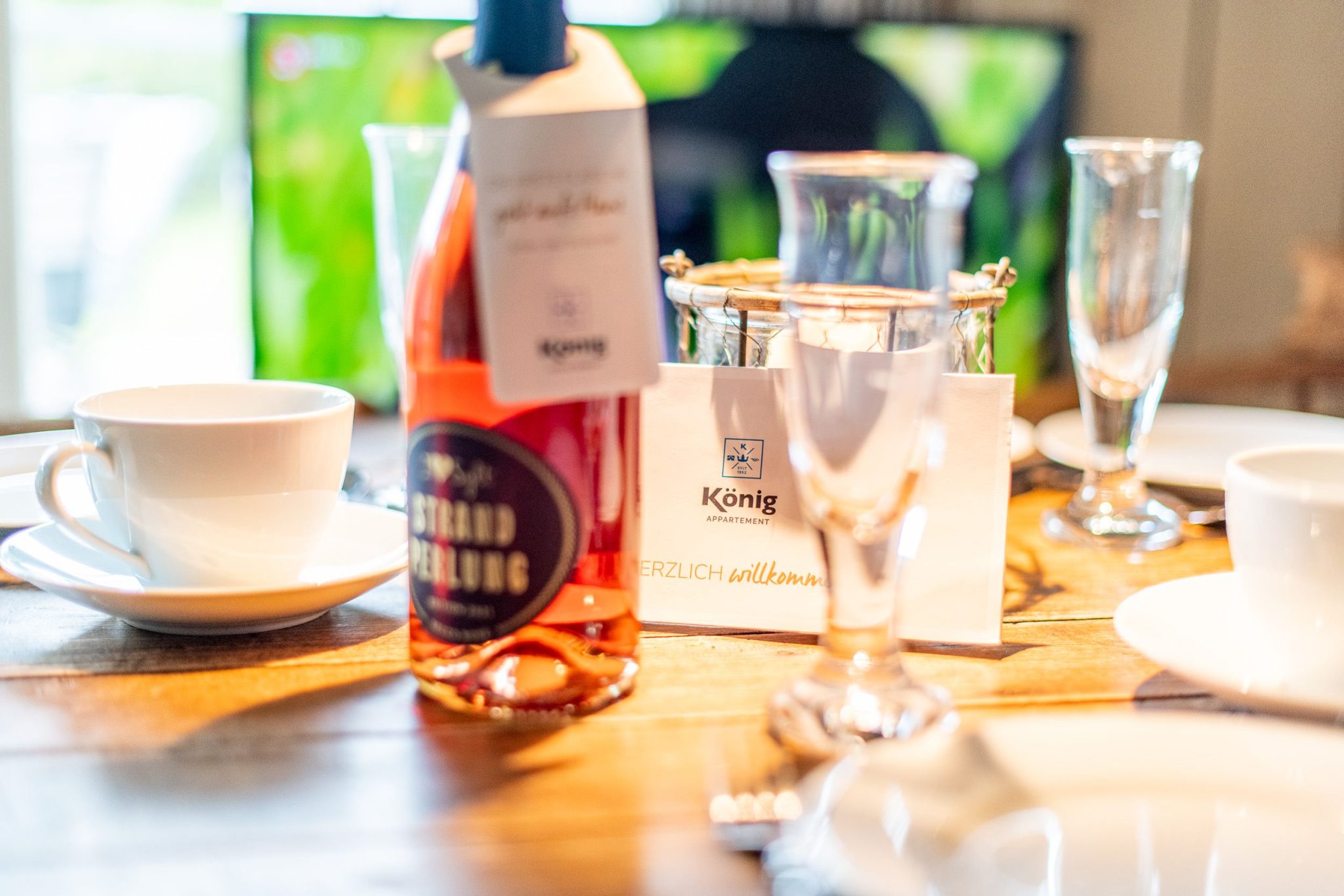 Secco Rosé in Ferienhaus auf Sylt
