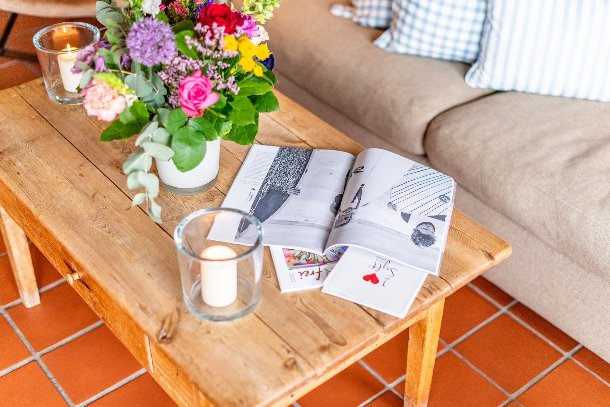 Sofa in Ferienhaus auf Sylt