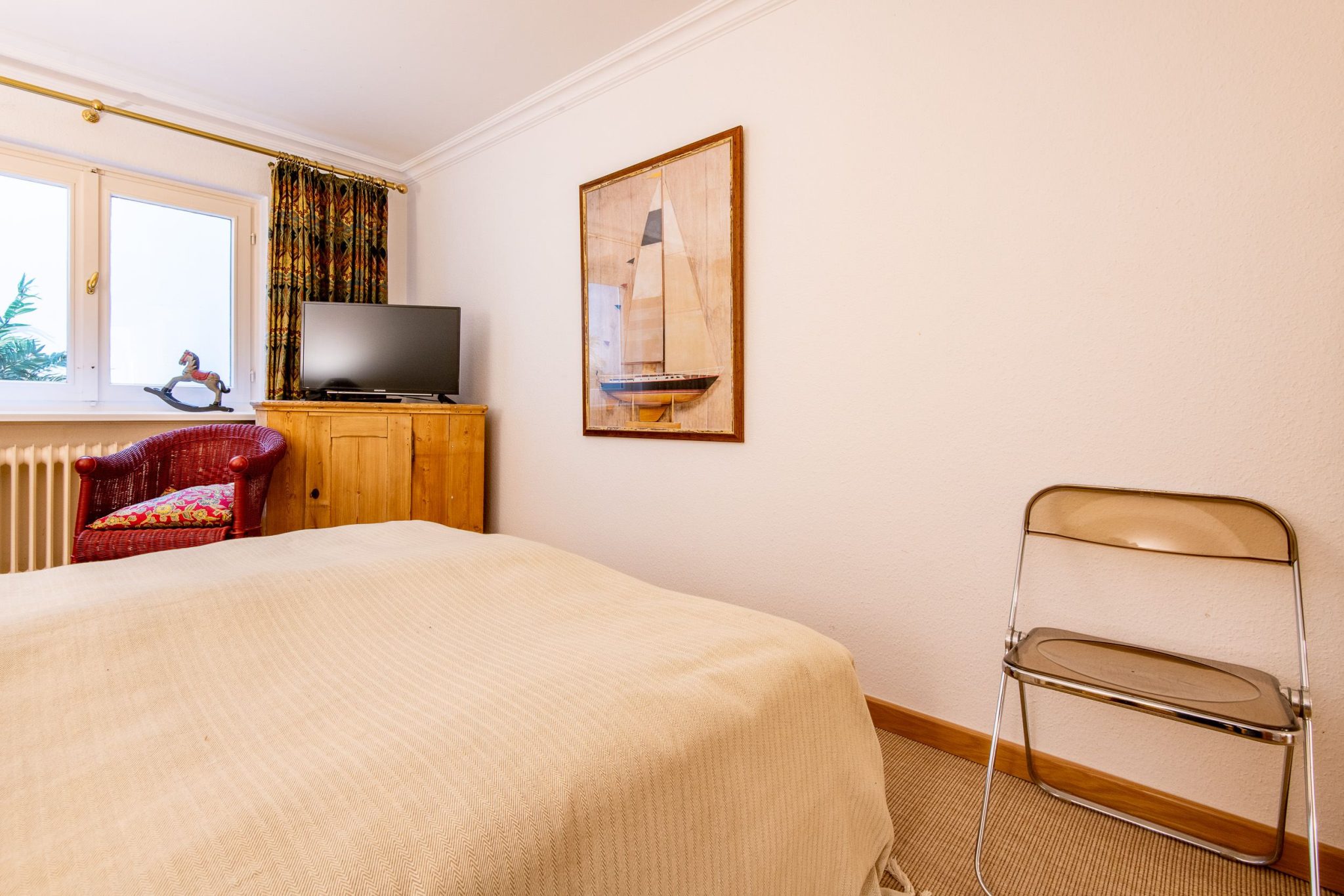 Doppelbett in Ferienhaus auf Sylt