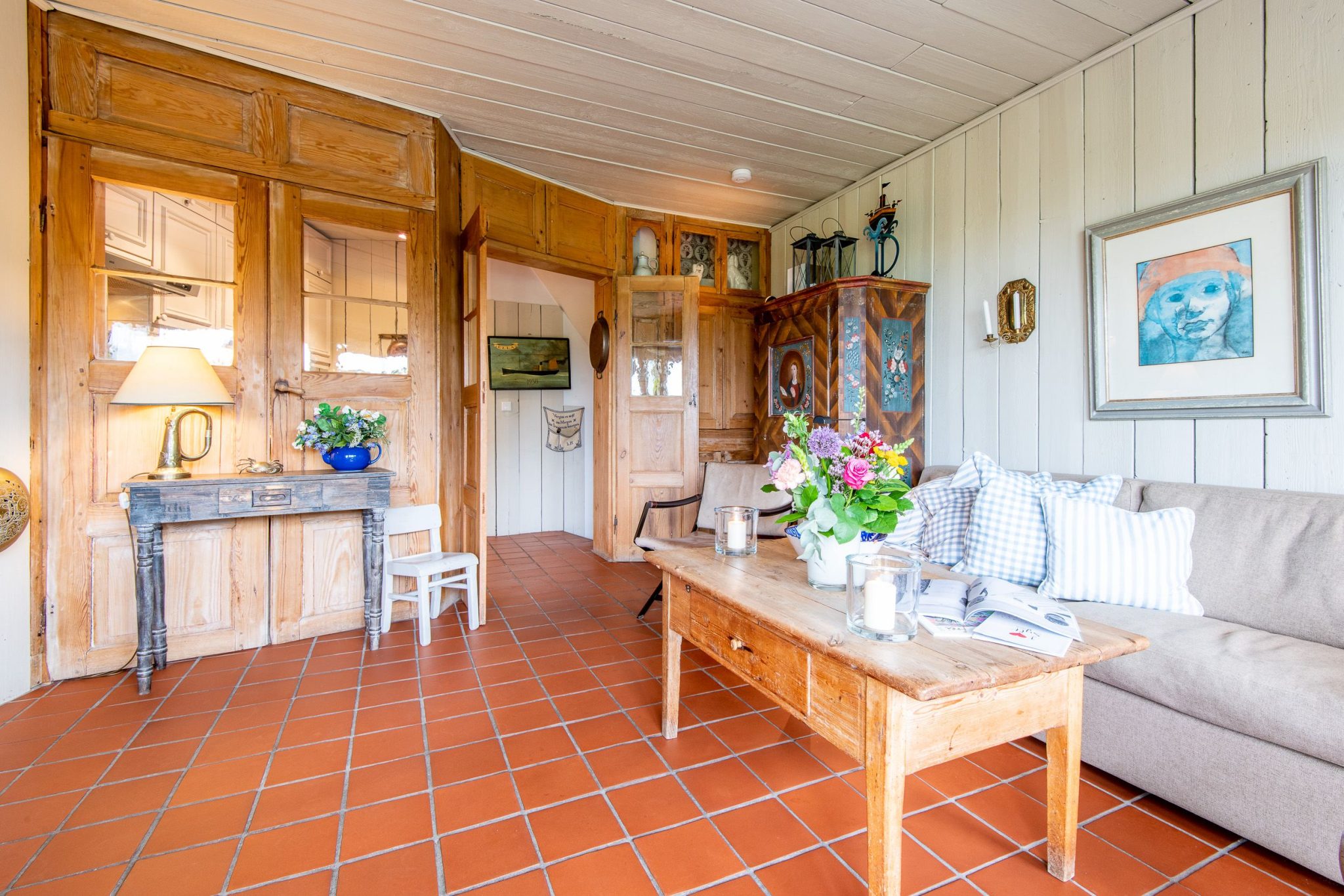 Sofa in Ferienhaus auf Sylt
