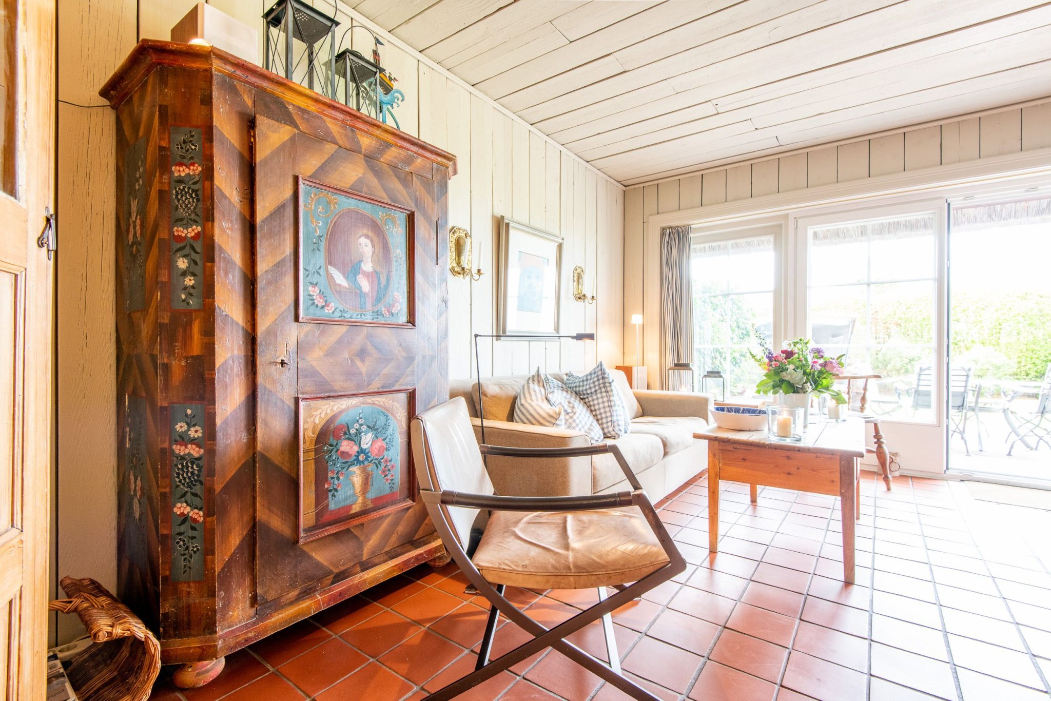 Sofa in Ferienhaus auf Sylt