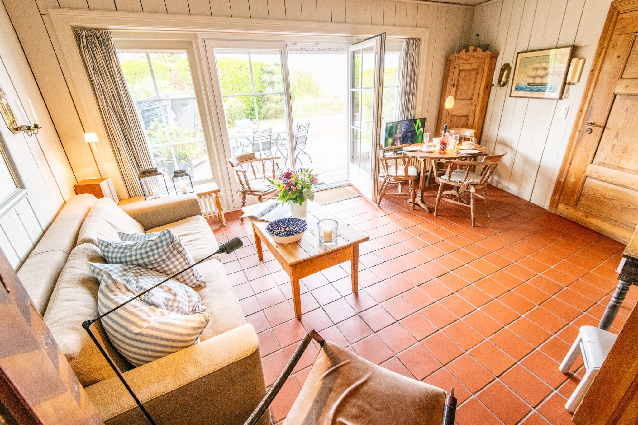 Sofa in Ferienhaus auf Sylt