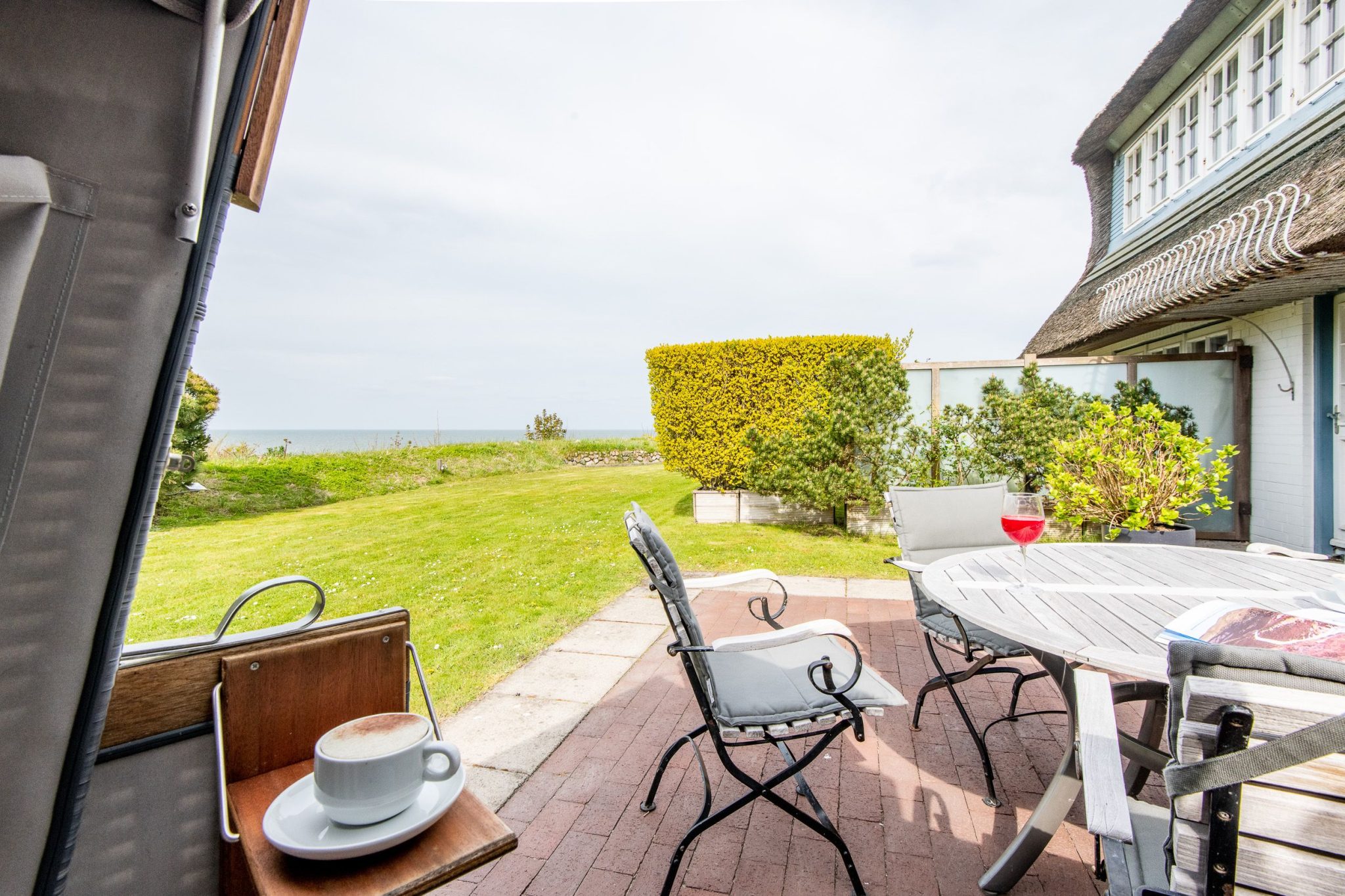 Terrasse in Ferienhaus auf Sylt