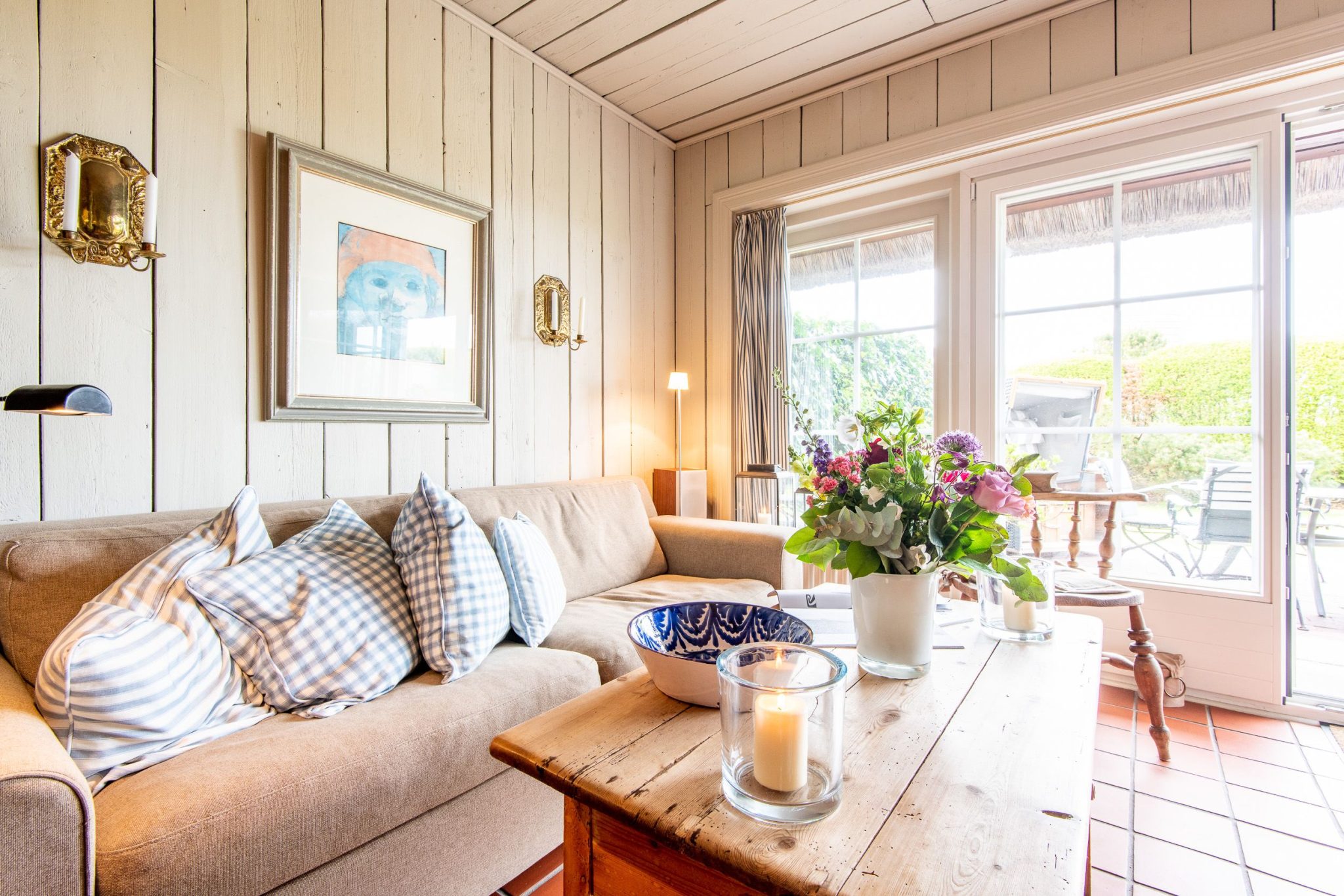 Sofa in Ferienhaus auf Sylt