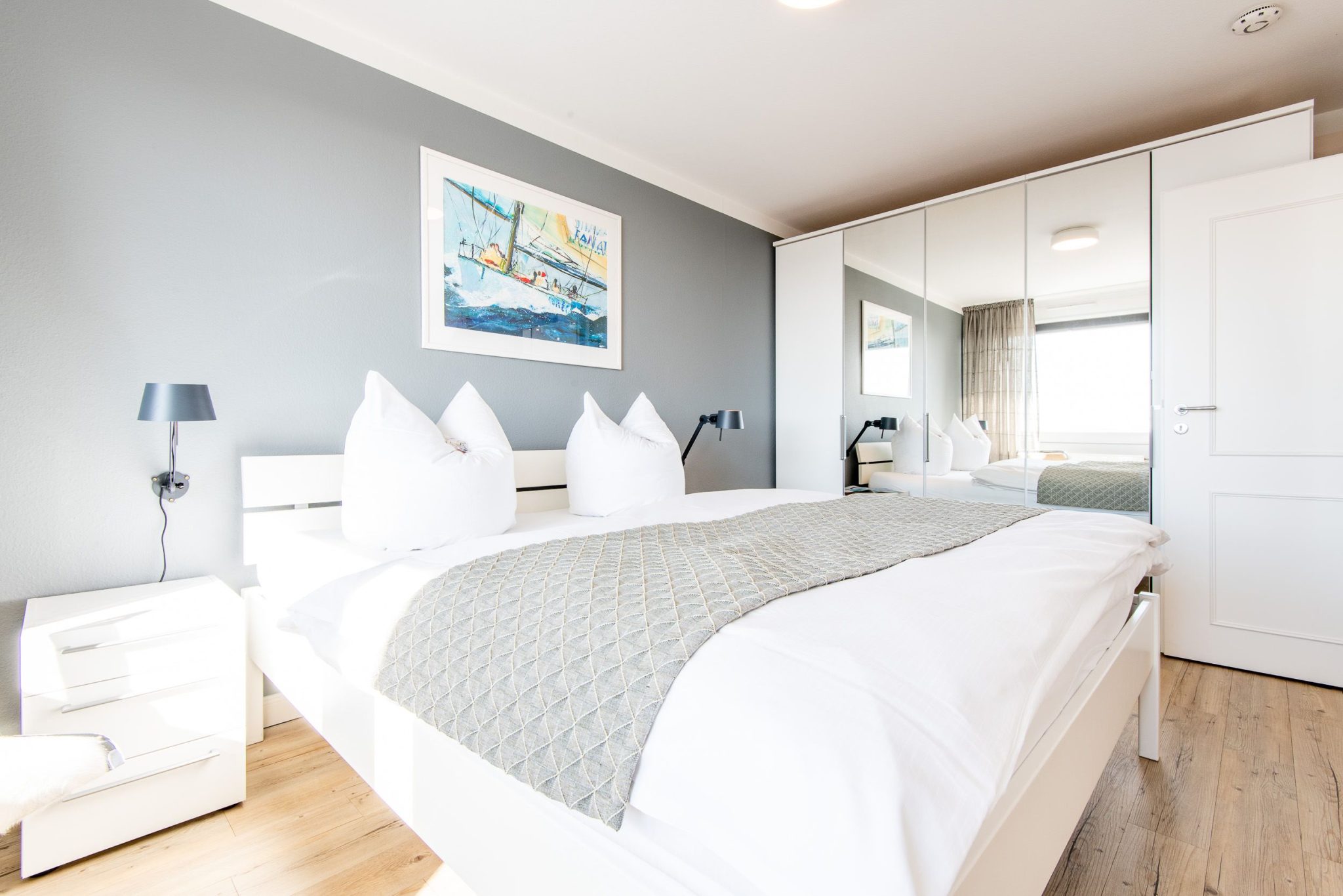 Doppelbett in Ferienhaus auf Sylt
