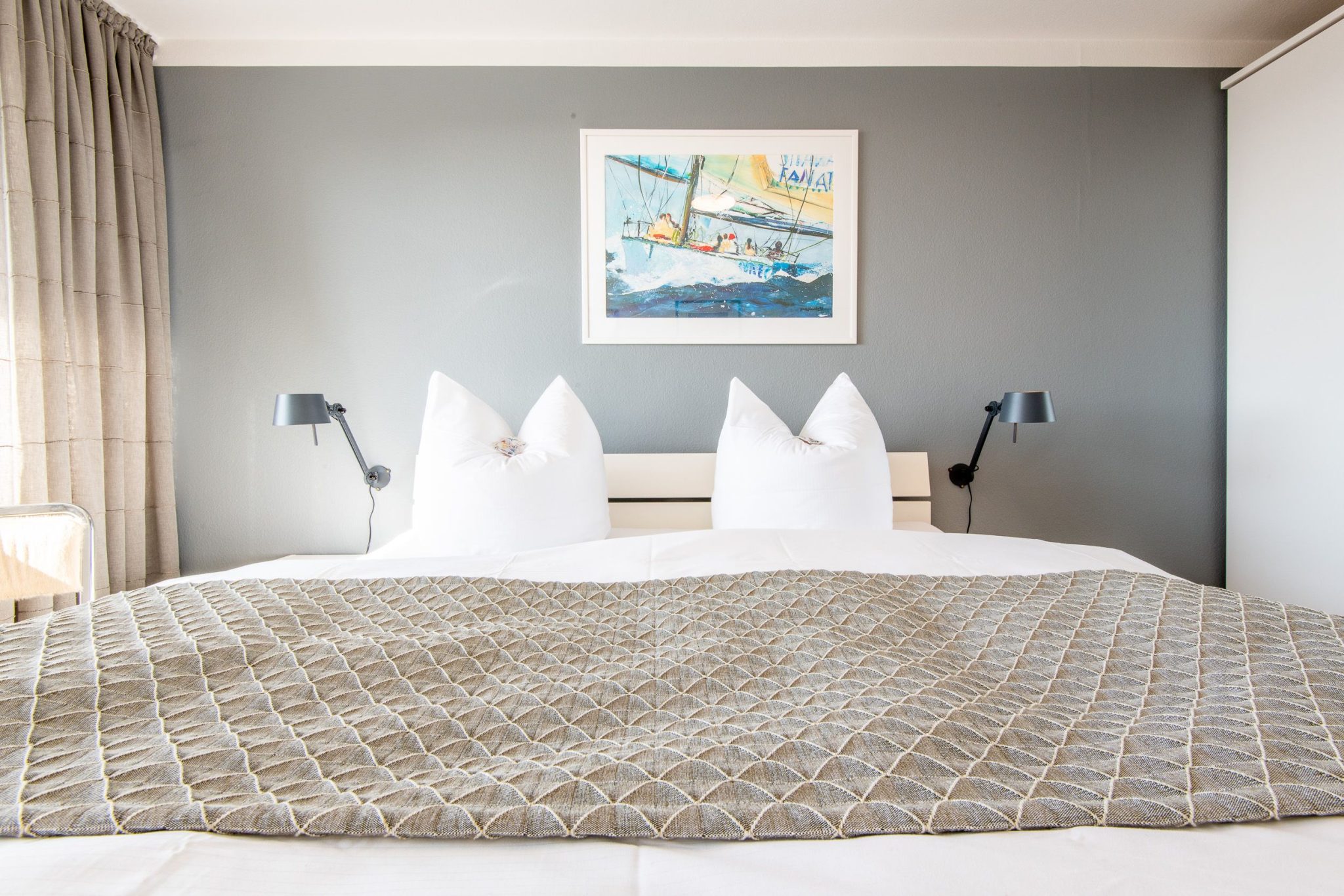 Doppelbett in Ferienhaus auf Sylt