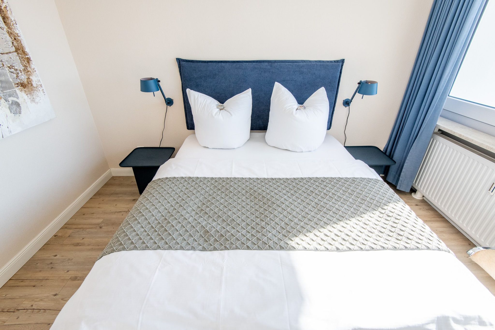 Doppelbett in Ferienhaus auf Sylt