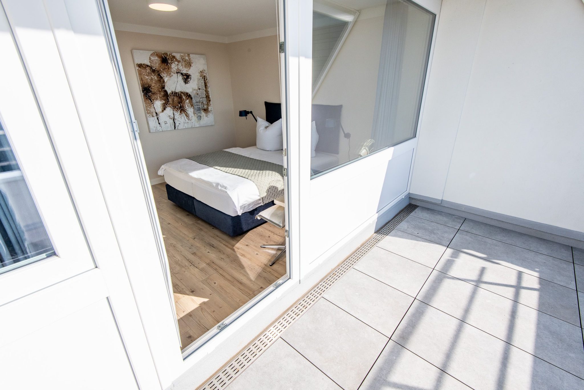 Doppelbett in Ferienhaus auf Sylt
