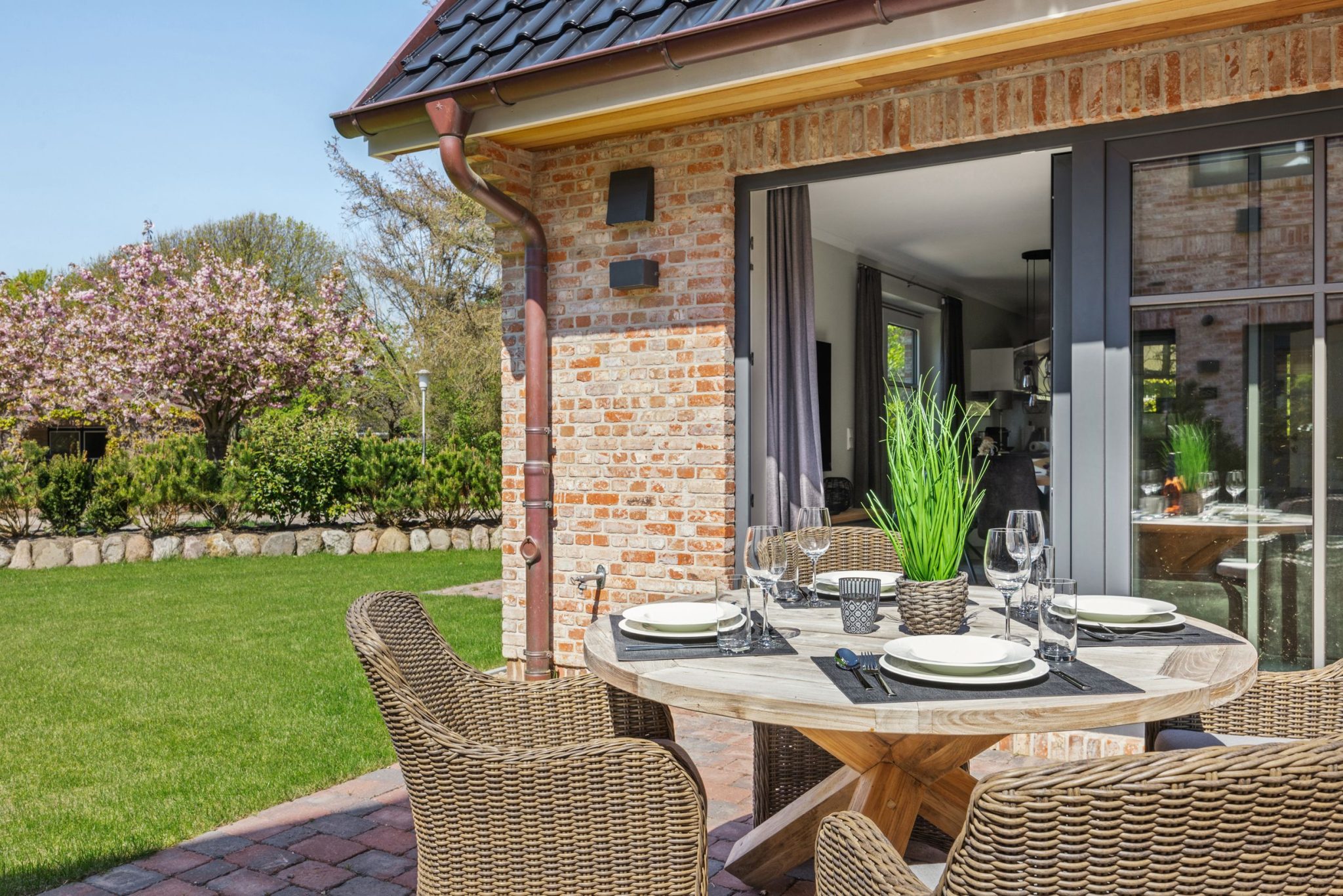 Terrasse in Ferienhaus auf Sylt