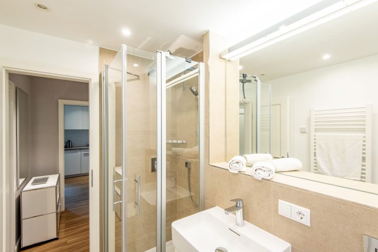 Badezimmer in Ferienhaus auf Sylt