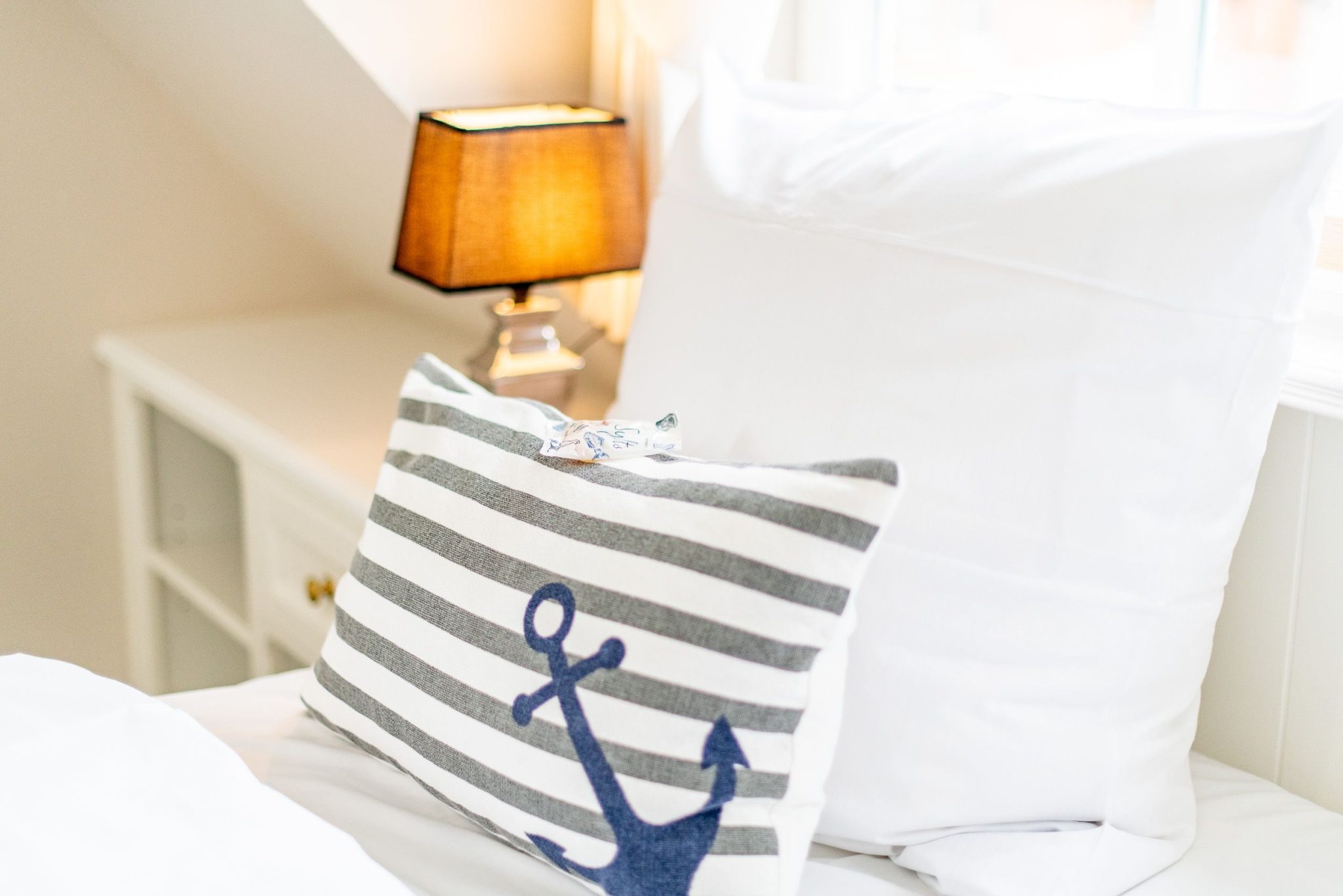 Schlafzimmer mit Doppelbett in Ferienhaus auf Sylt