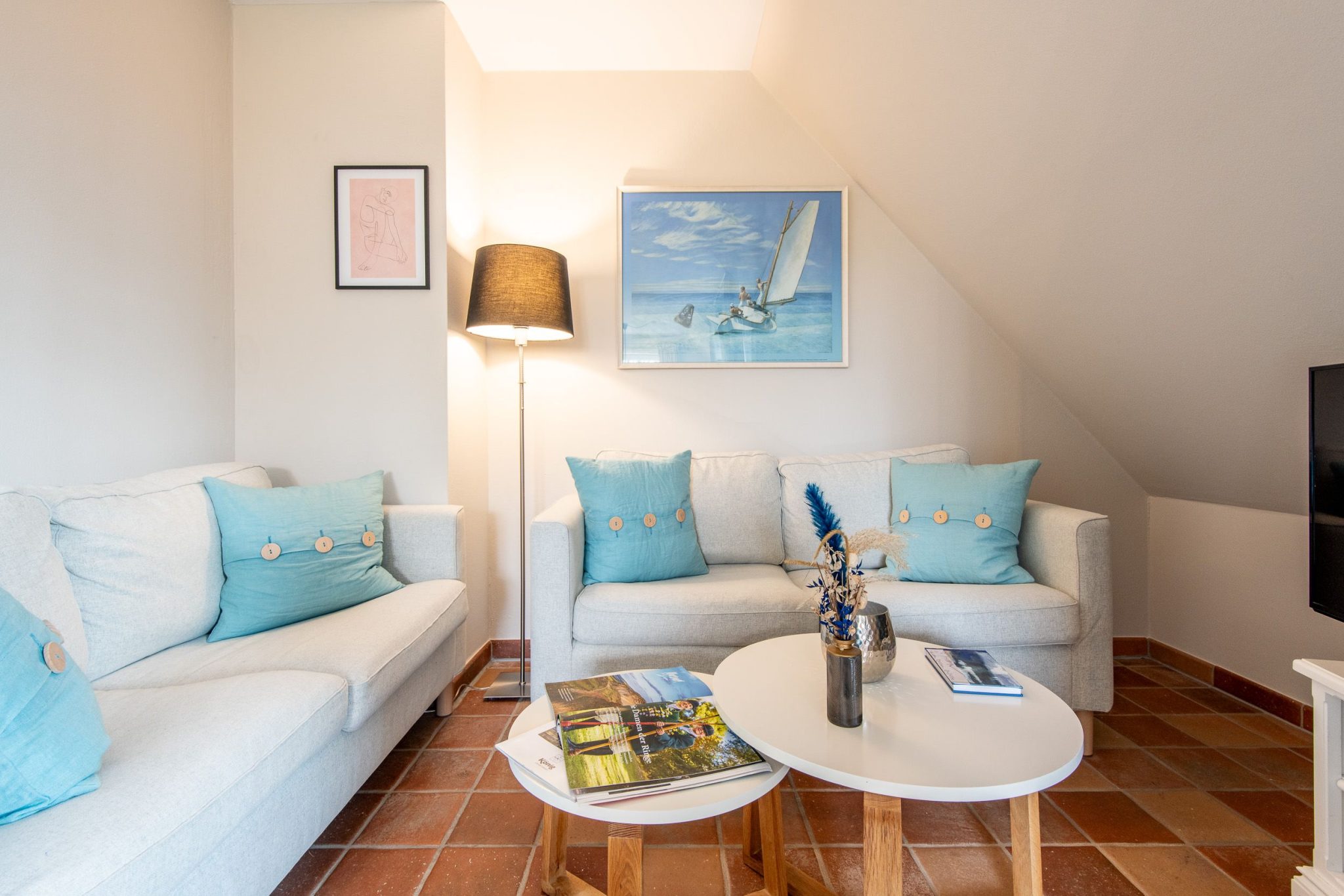 Sofa in Ferienhaus auf Sylt