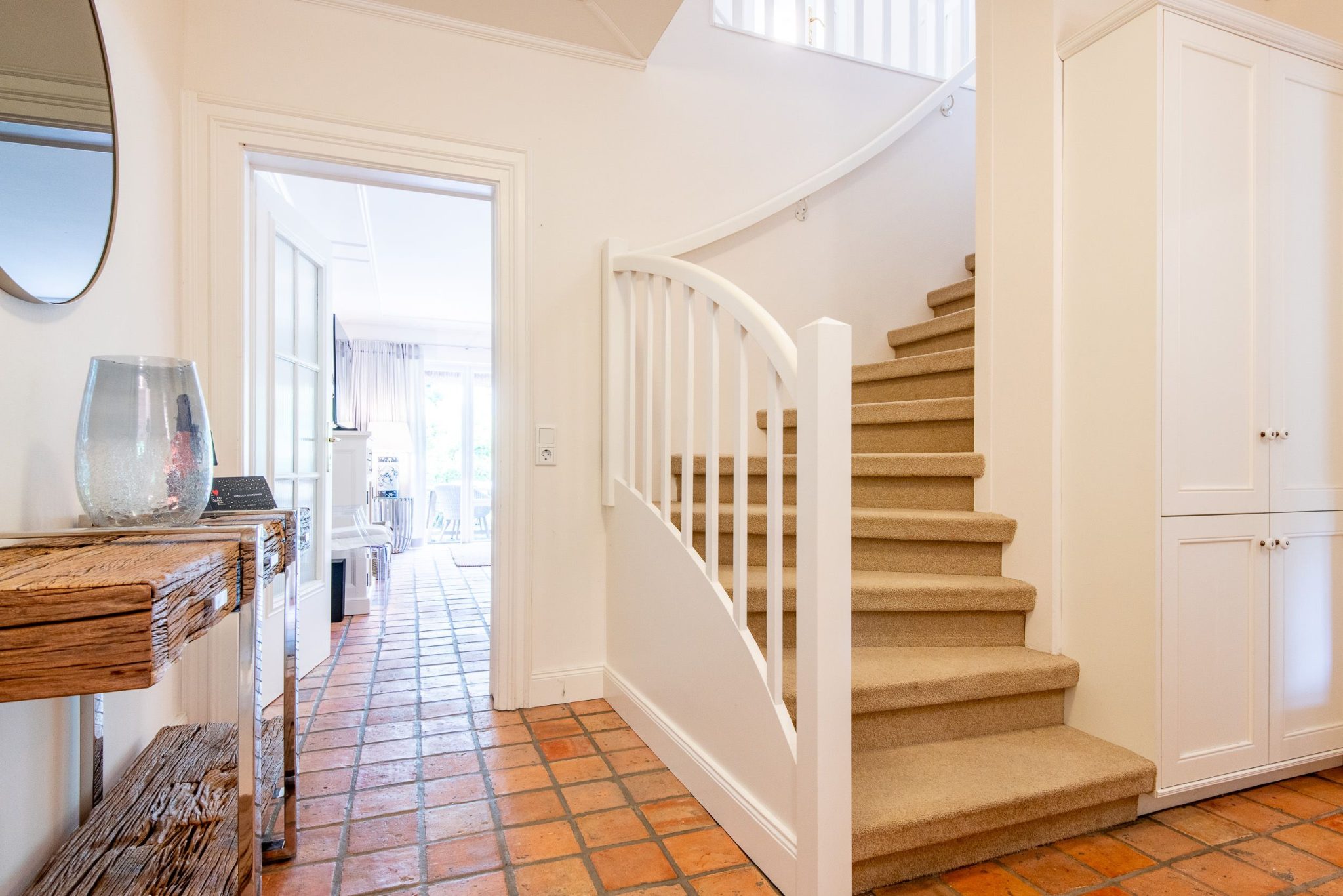 Treppe in Flur in Ferienhaus auf Sylt