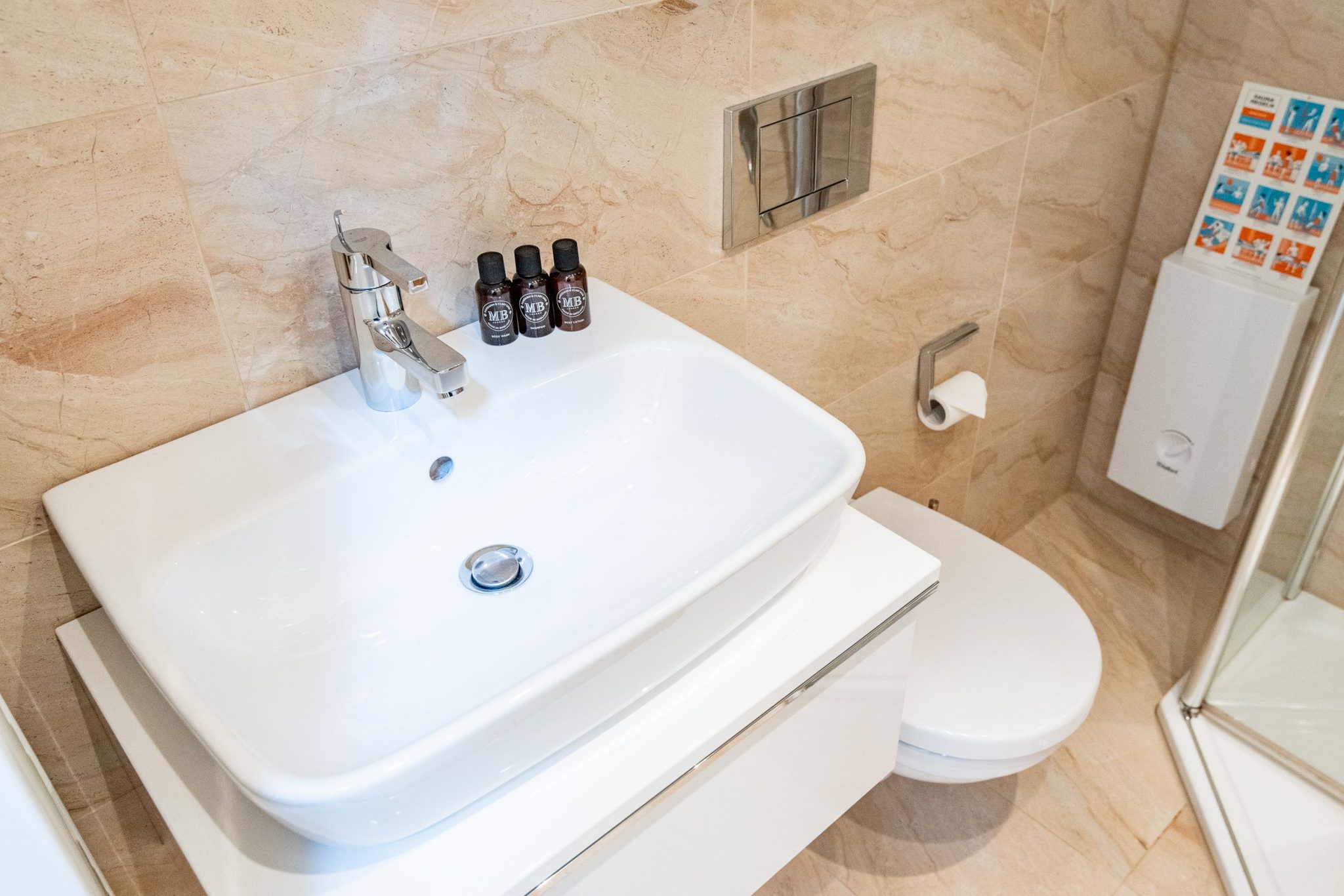 Badezimmer in Ferienhaus auf Sylt