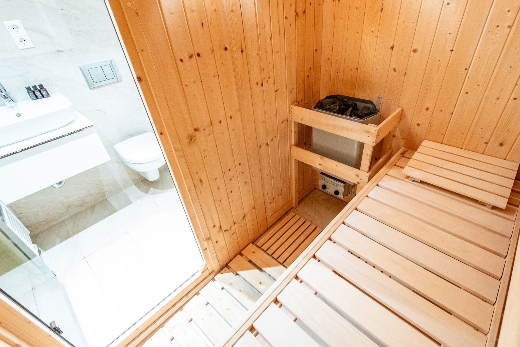 Sauna in Ferienhaus auf Sylt