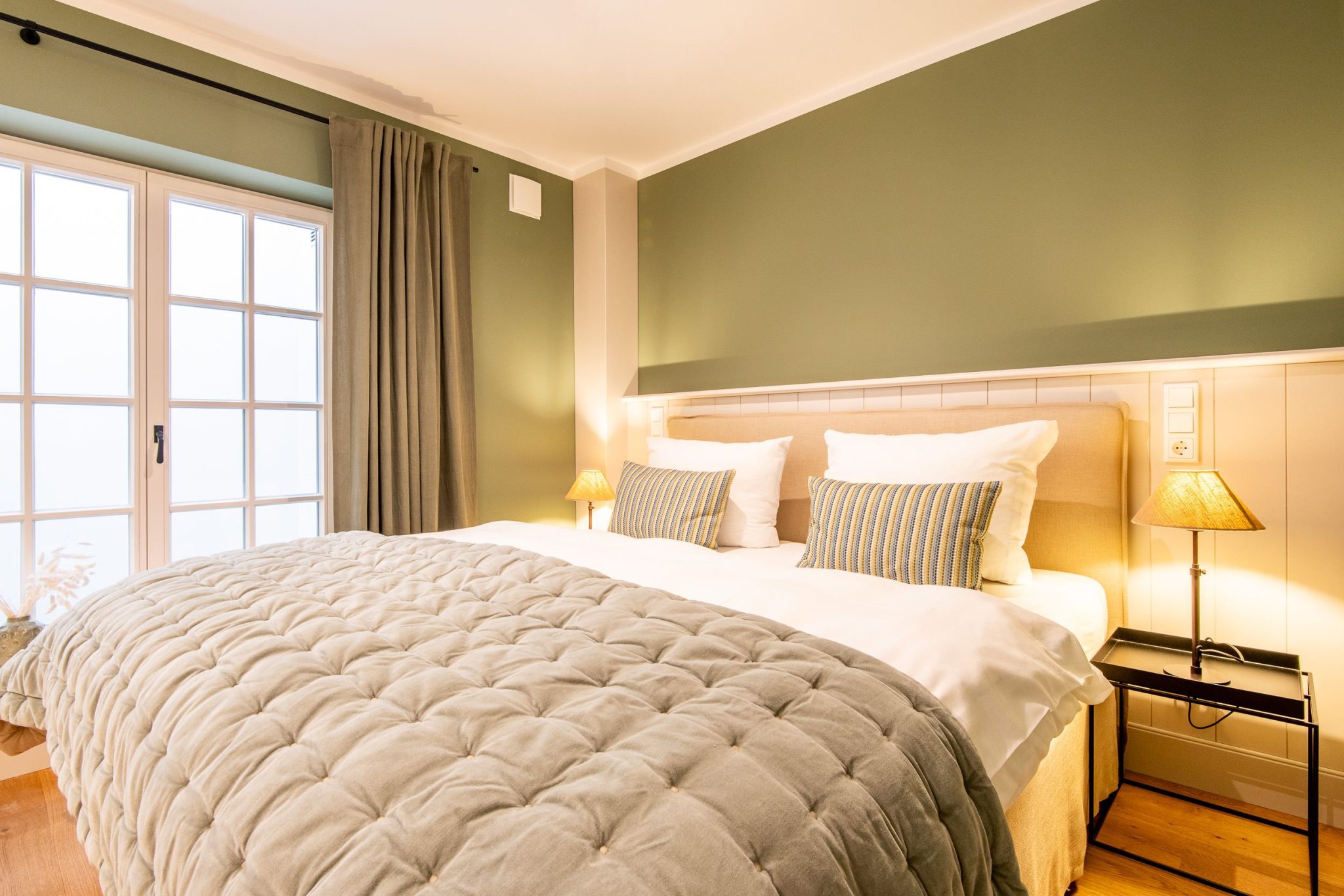 Doppelbett in Ferienhaus auf Sylt