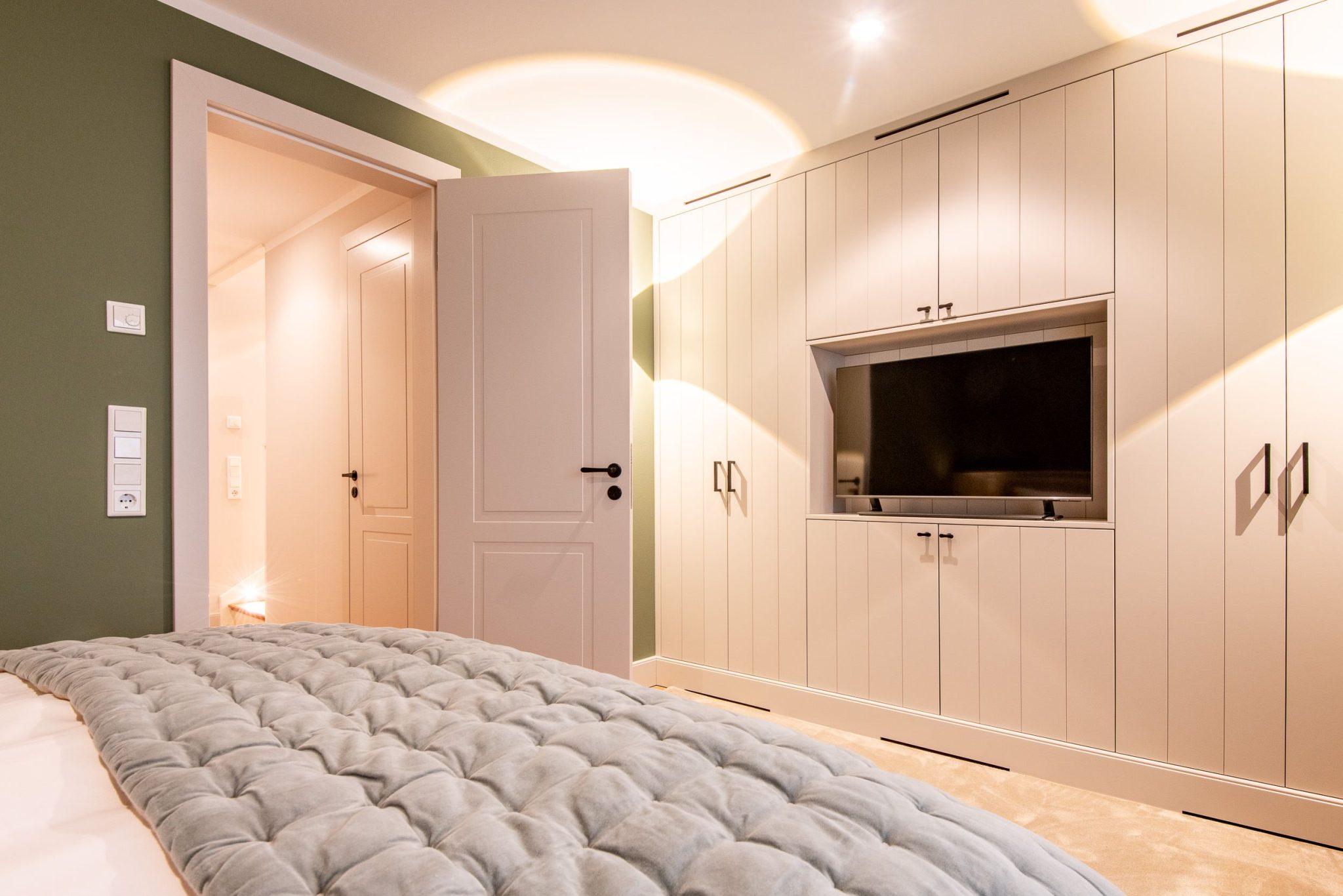 Doppelbett in Ferienhaus auf Sylt