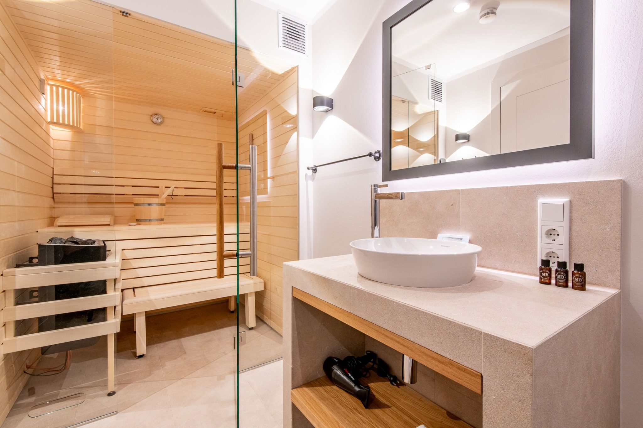 Sauna in Ferienhaus auf Sylt