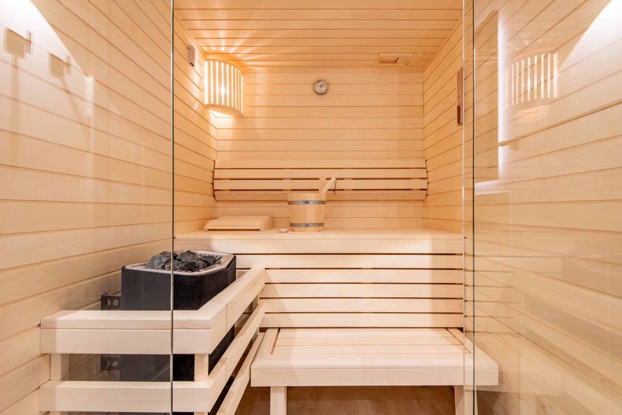 Sauna in Ferienhaus auf Sylt
