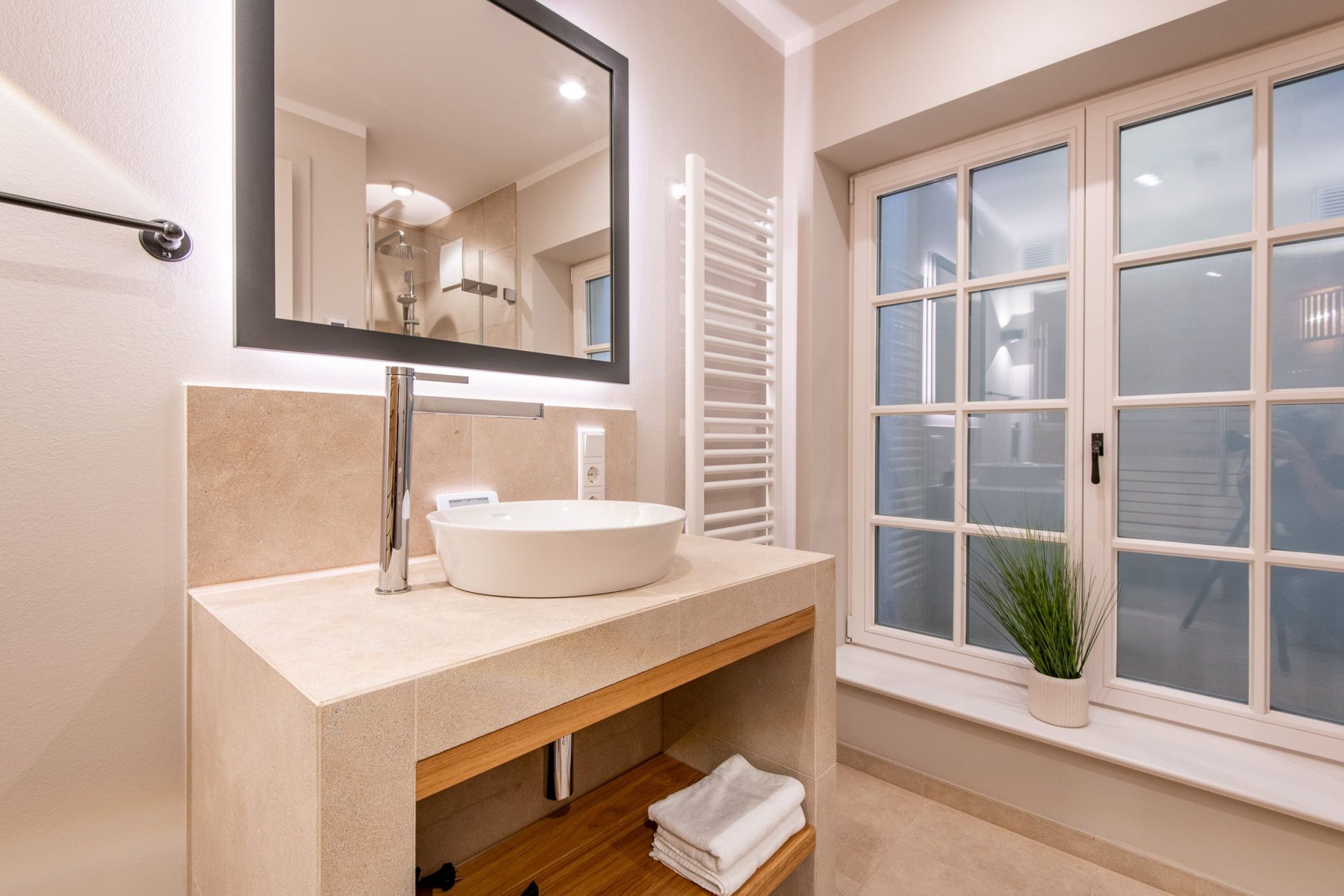 Badezimmer in Ferienhaus auf Sylt