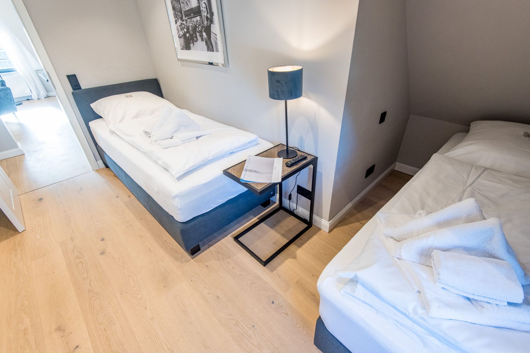 Zwei Einzelbetten in Ferienhaus auf Sylt
