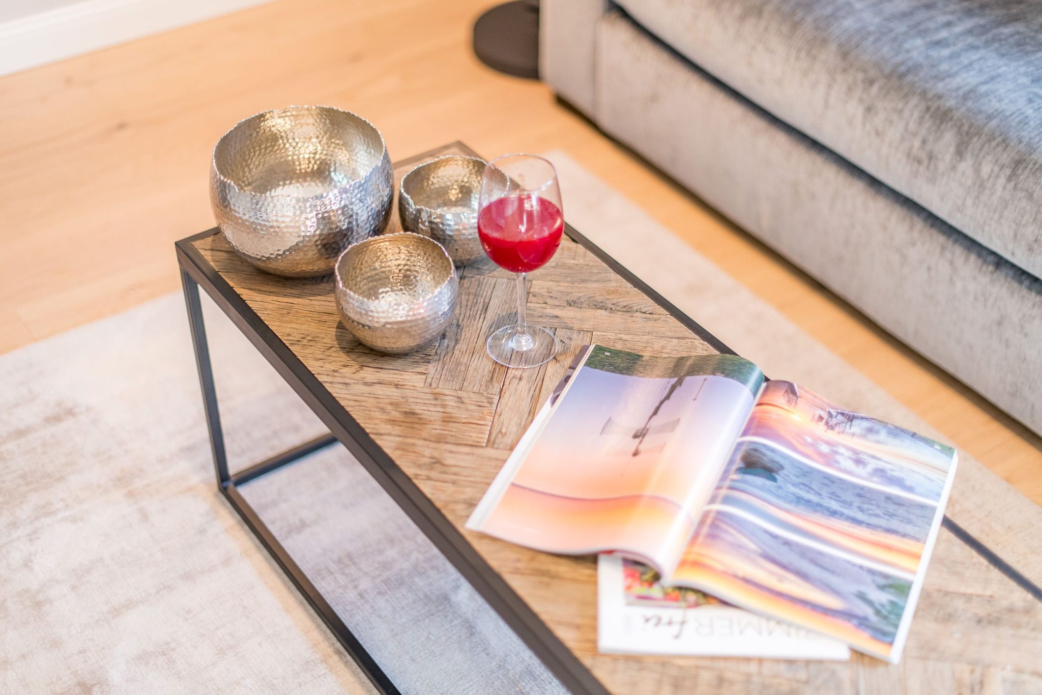 Couchtisch in Ferienhaus auf Sylt