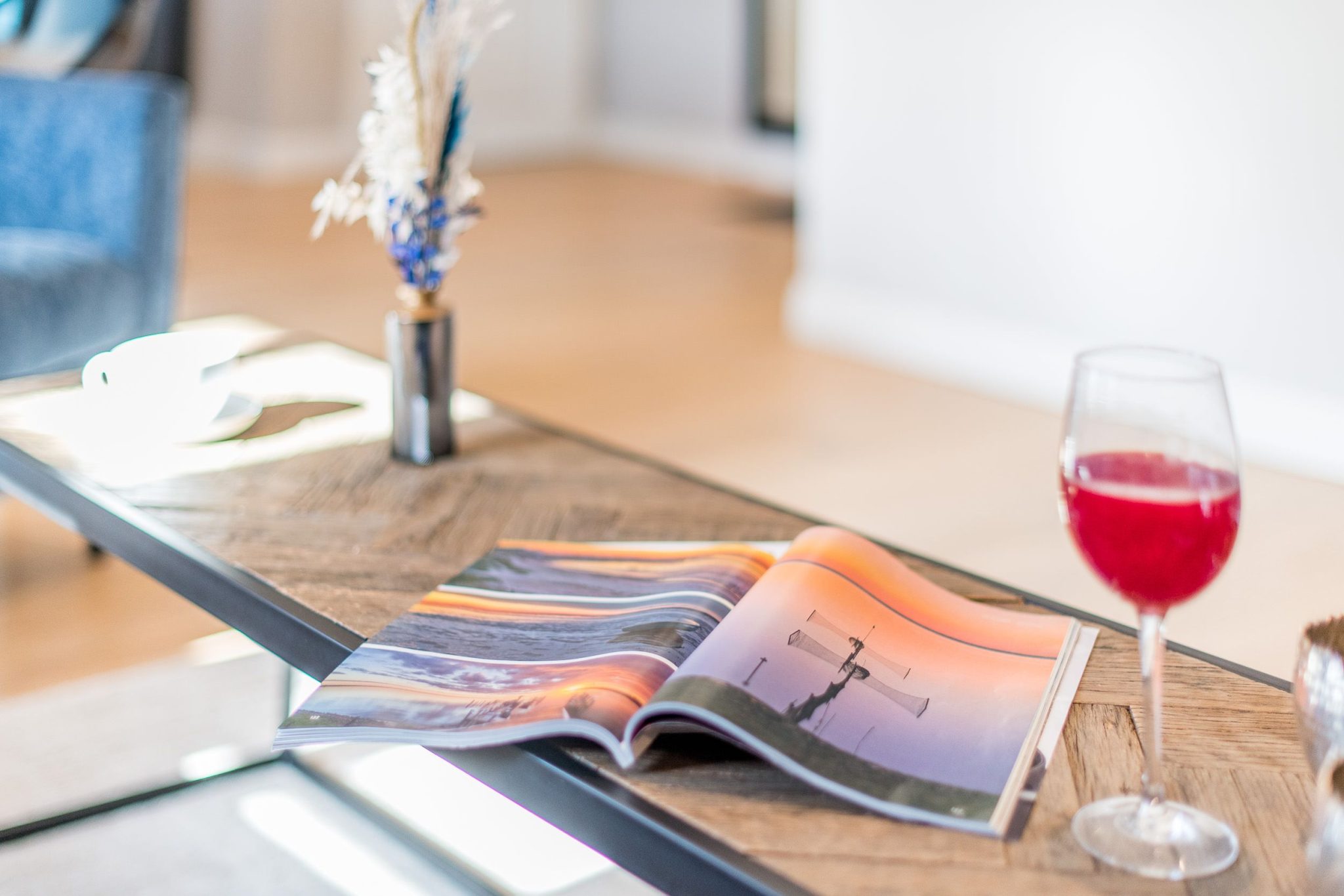 Couchtisch in Ferienhaus auf Sylt