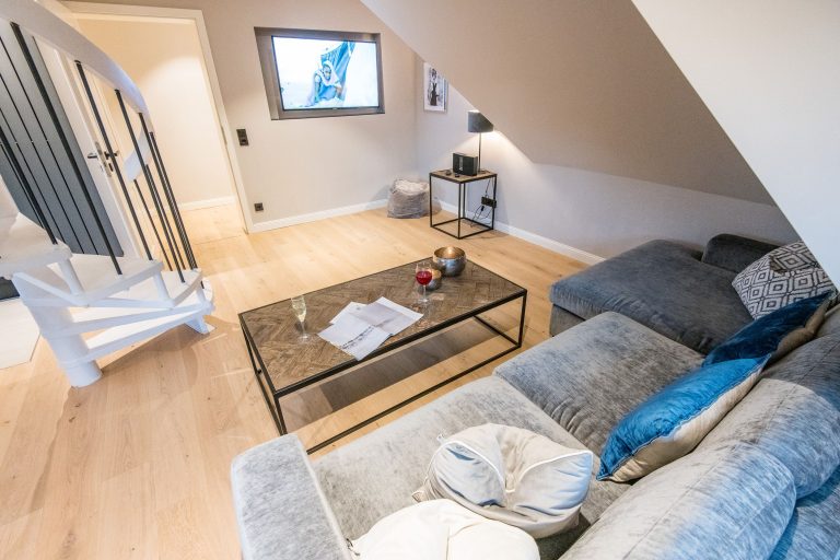Sofa in Ferienhaus auf Sylt