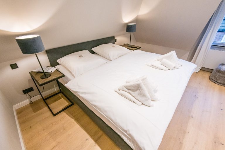 Doppelbett in Ferienhaus auf Sylt