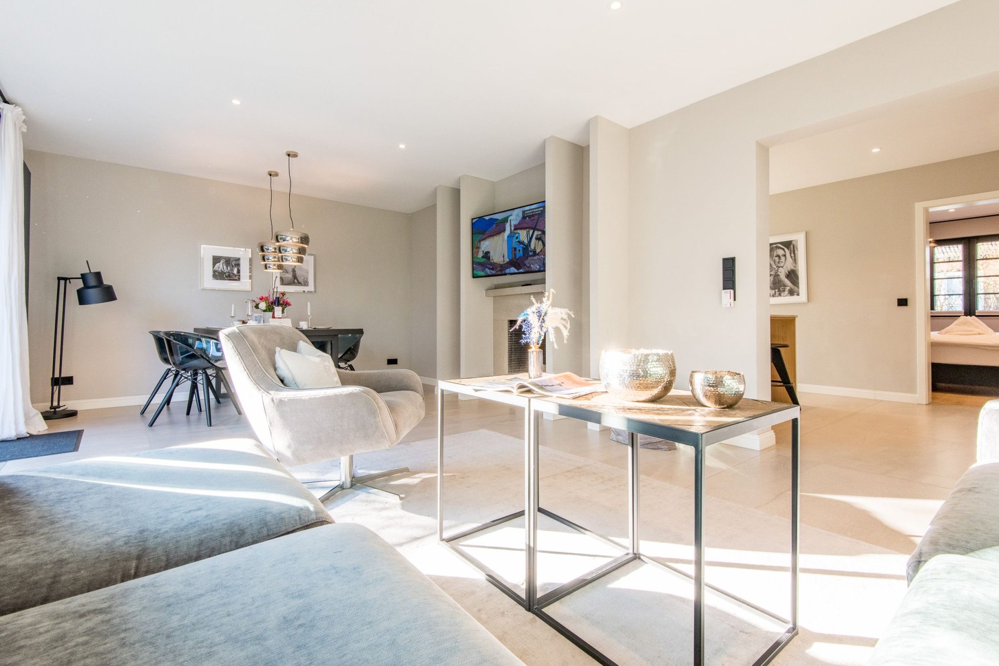 Wohnzimmer in Ferienhaus auf Sylt