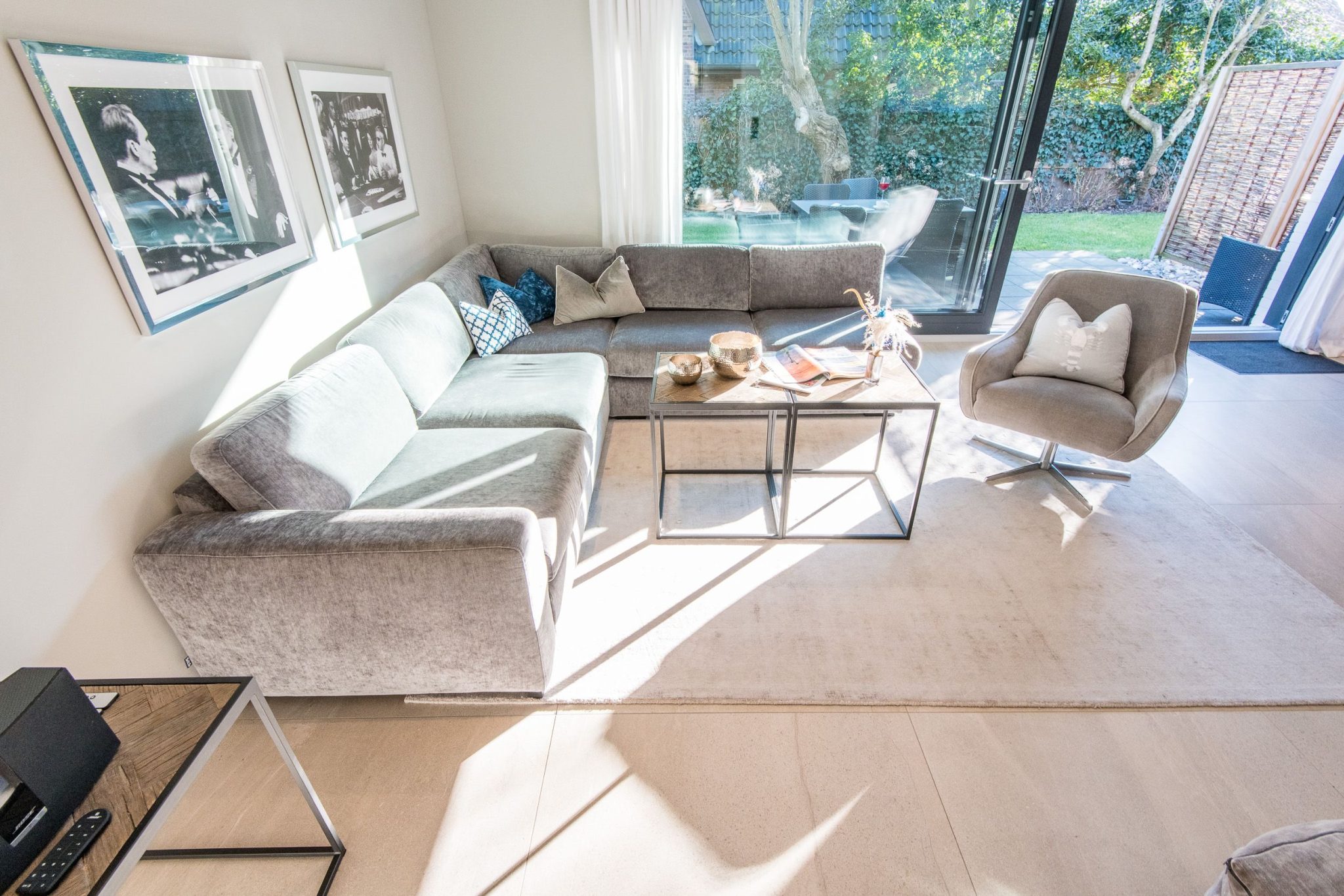 Sofa und Sessel in Ferienhaus auf Sylt