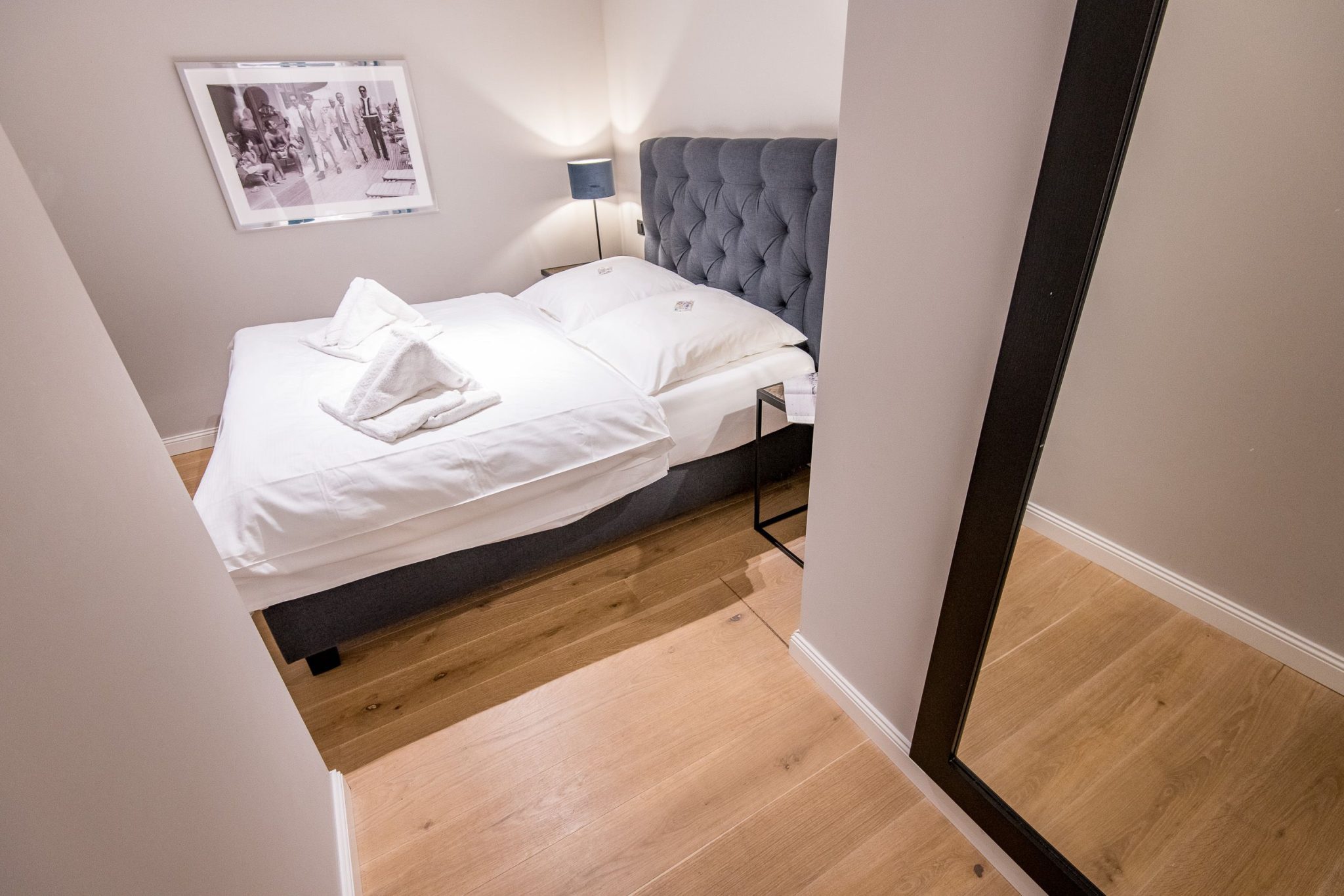 Schlafzimmer mit Doppelbett in Ferienhaus auf Sylt