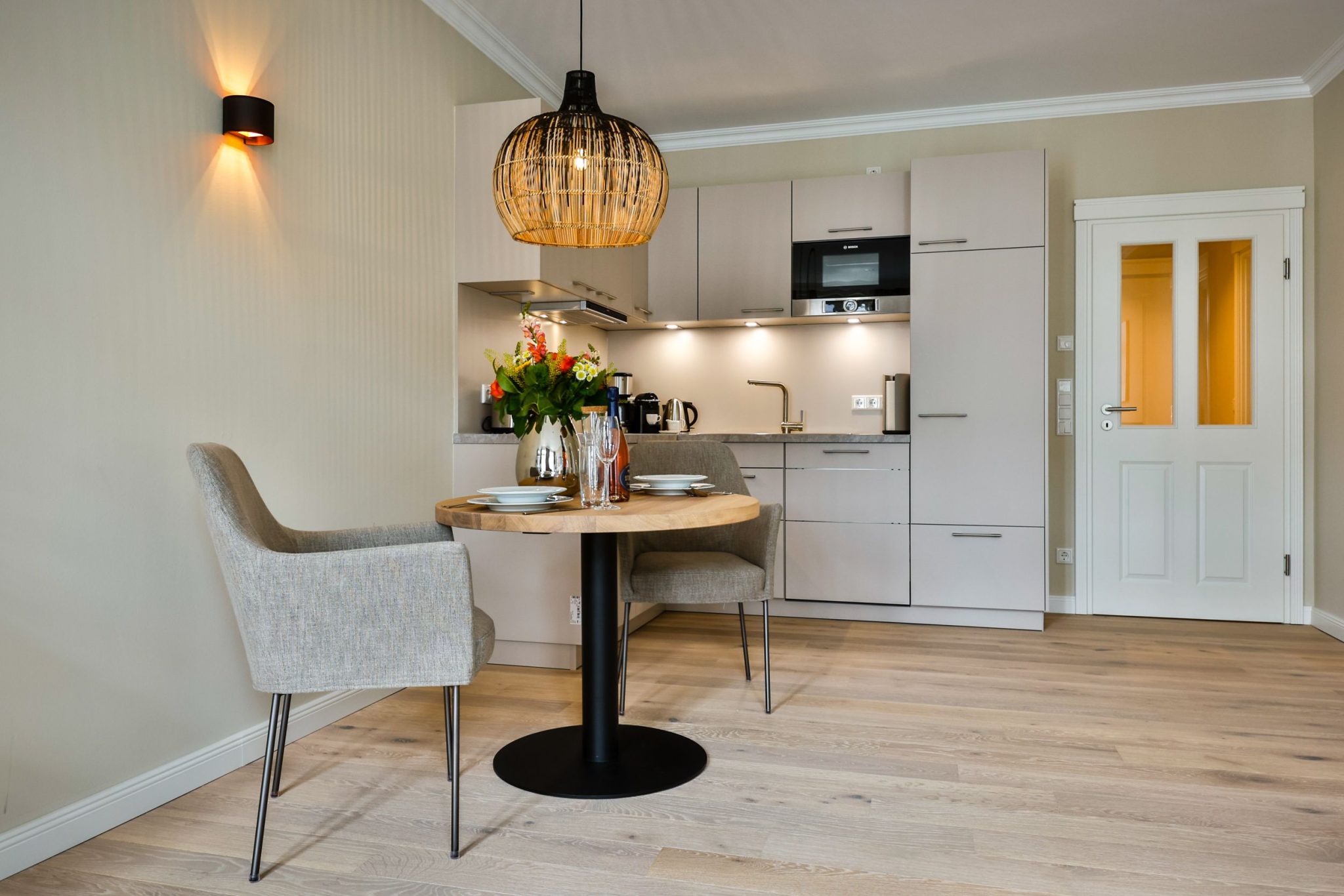 Küche und Essbereich in Ferienwohnung auf Sylt
