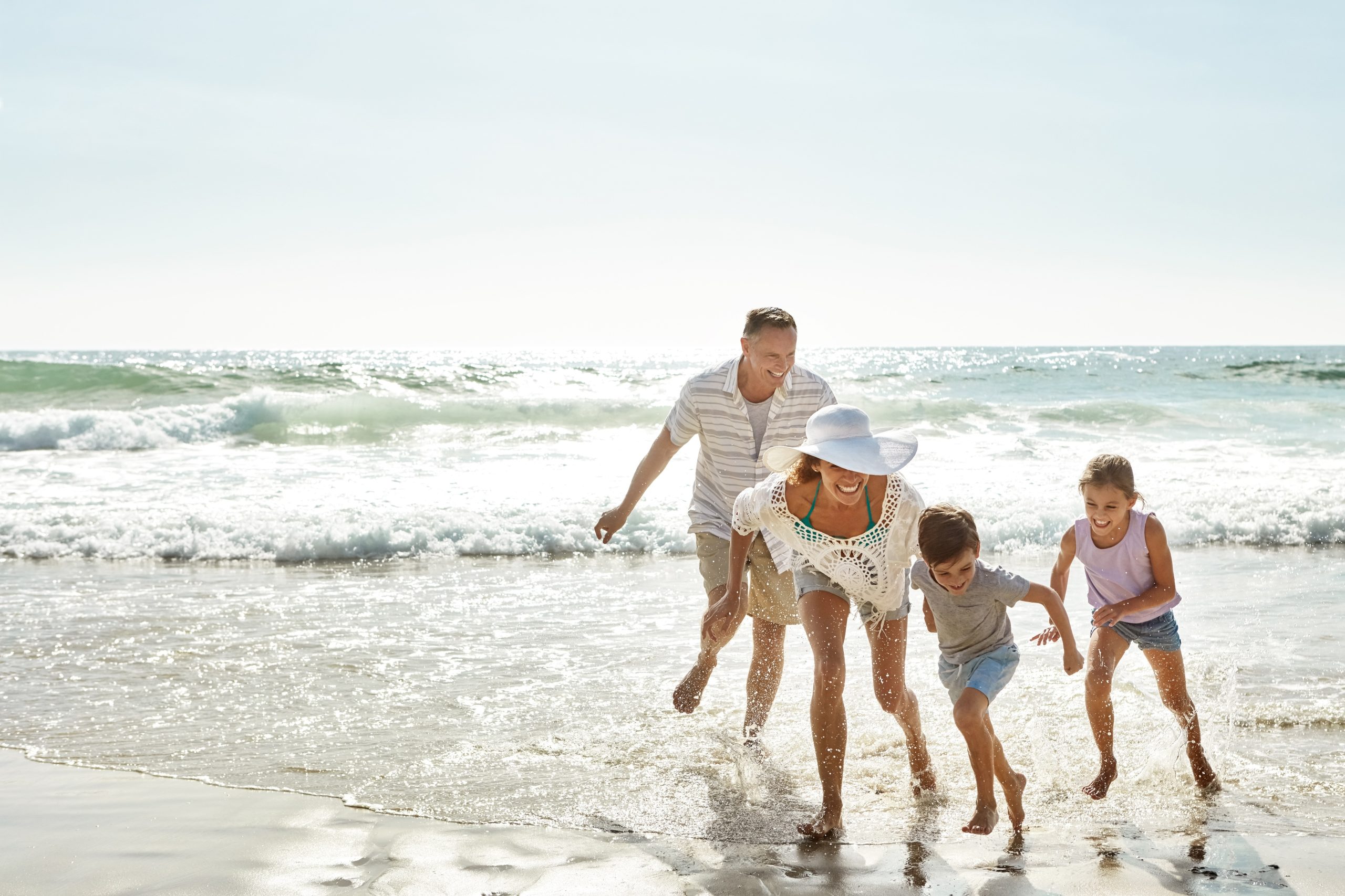 Glückliche Familie auf Sylt