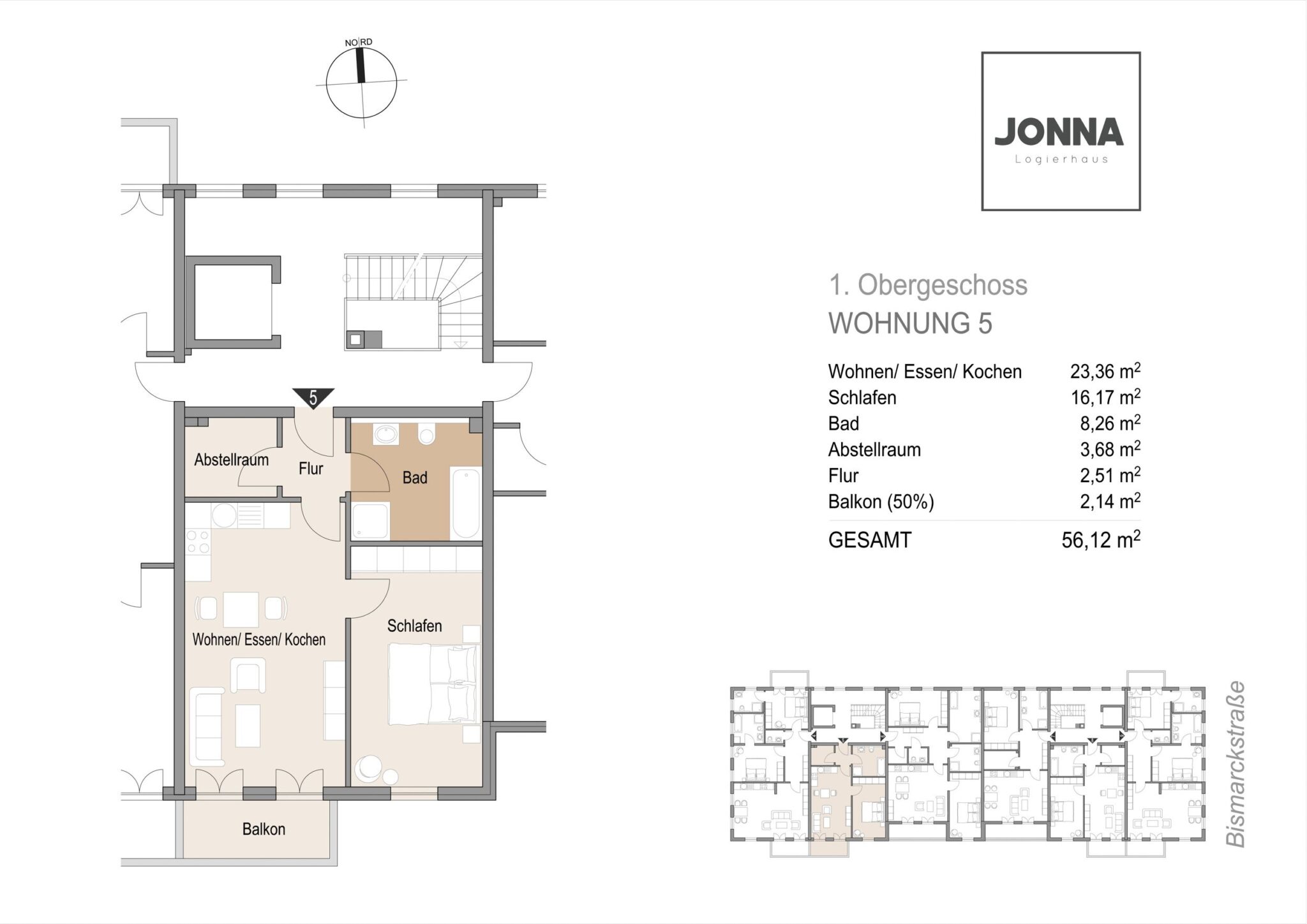 Grundriss 1. Obergeschoss Wohnung 5