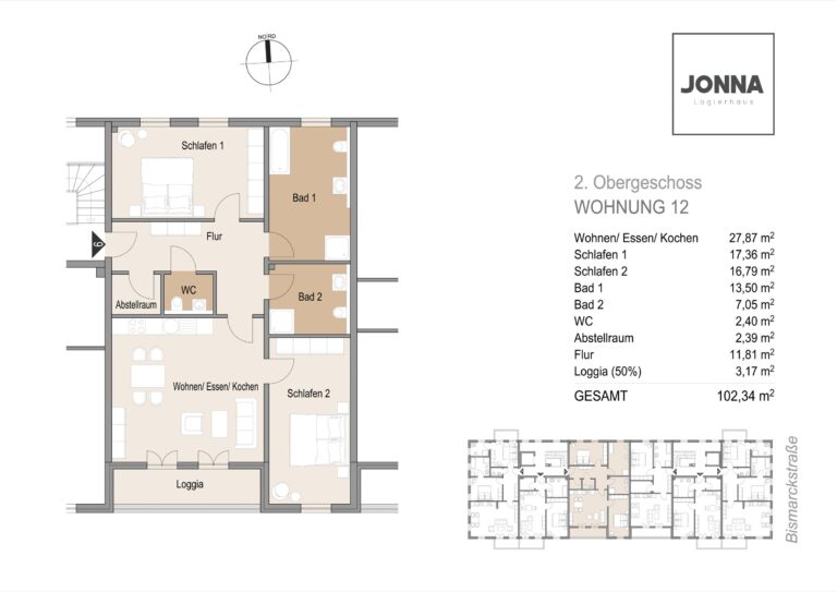 Grundriss 2. Obergeschoss Wohnung 12
