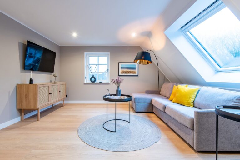 Wohnzimmer in Ferienhaus auf Sylt