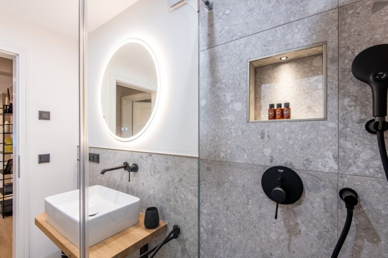 Badezimmer in Ferienhaus auf Sylt