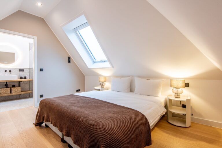 Doppelbett in Ferienhaus auf Sylt