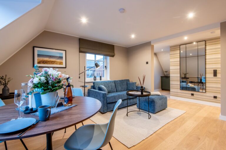 Wohnzimmer in Ferienhaus auf Sylt